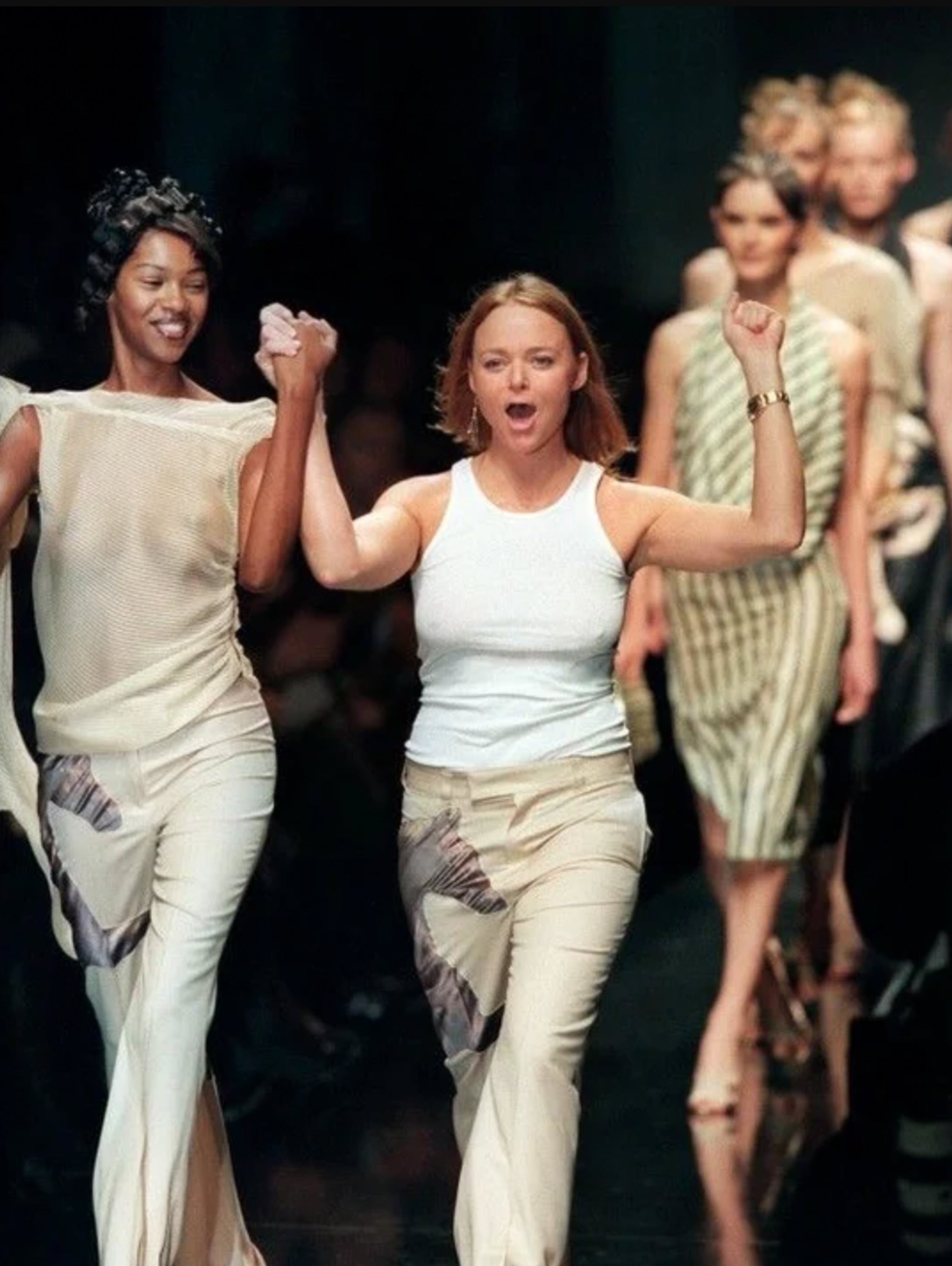 Stella McCartney on the runway Chloé SS 2001 in iconic horse trousers