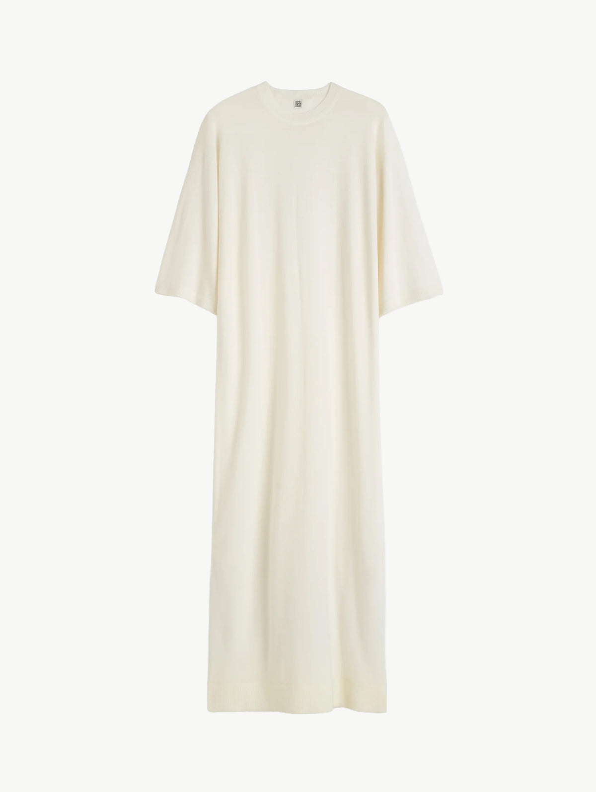 Merino knit tee dress ecru