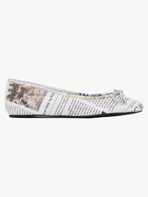 Pre-loved Abra newspaper print ballet flats