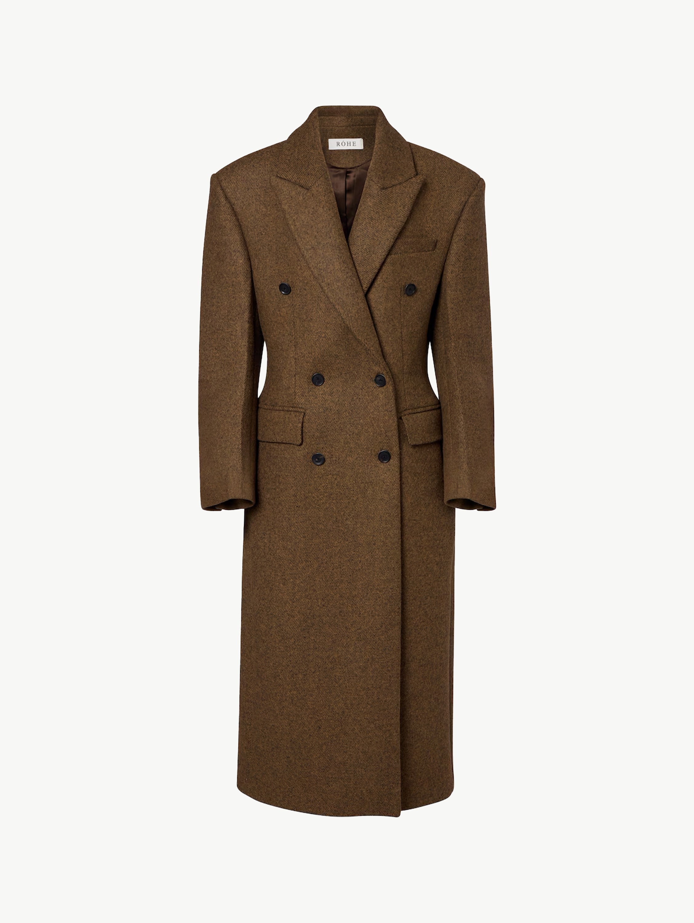 Double-breasted alpaca and wool-blend coat