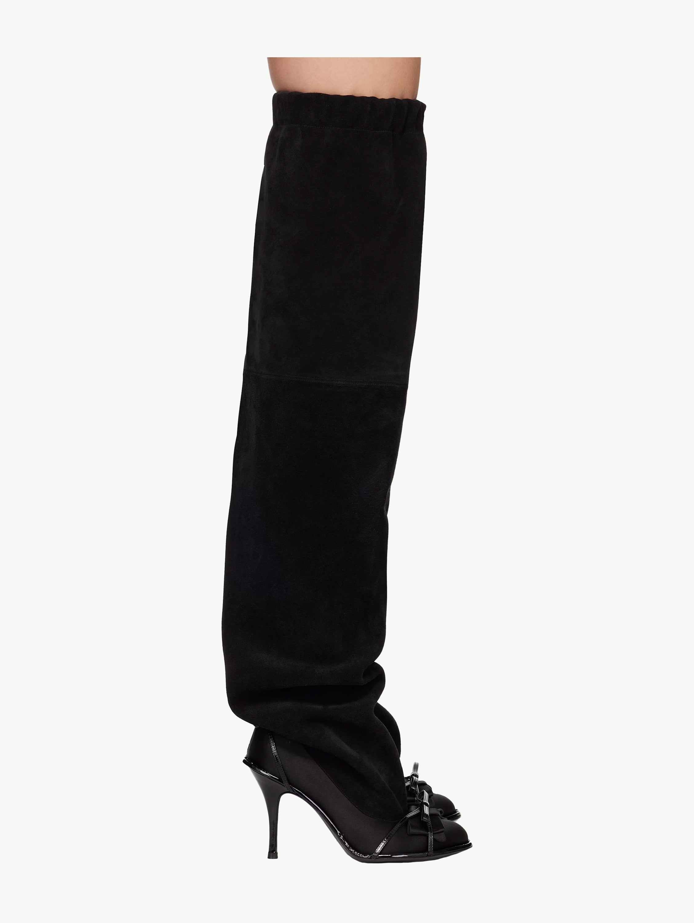 Black double thigh high tall boots