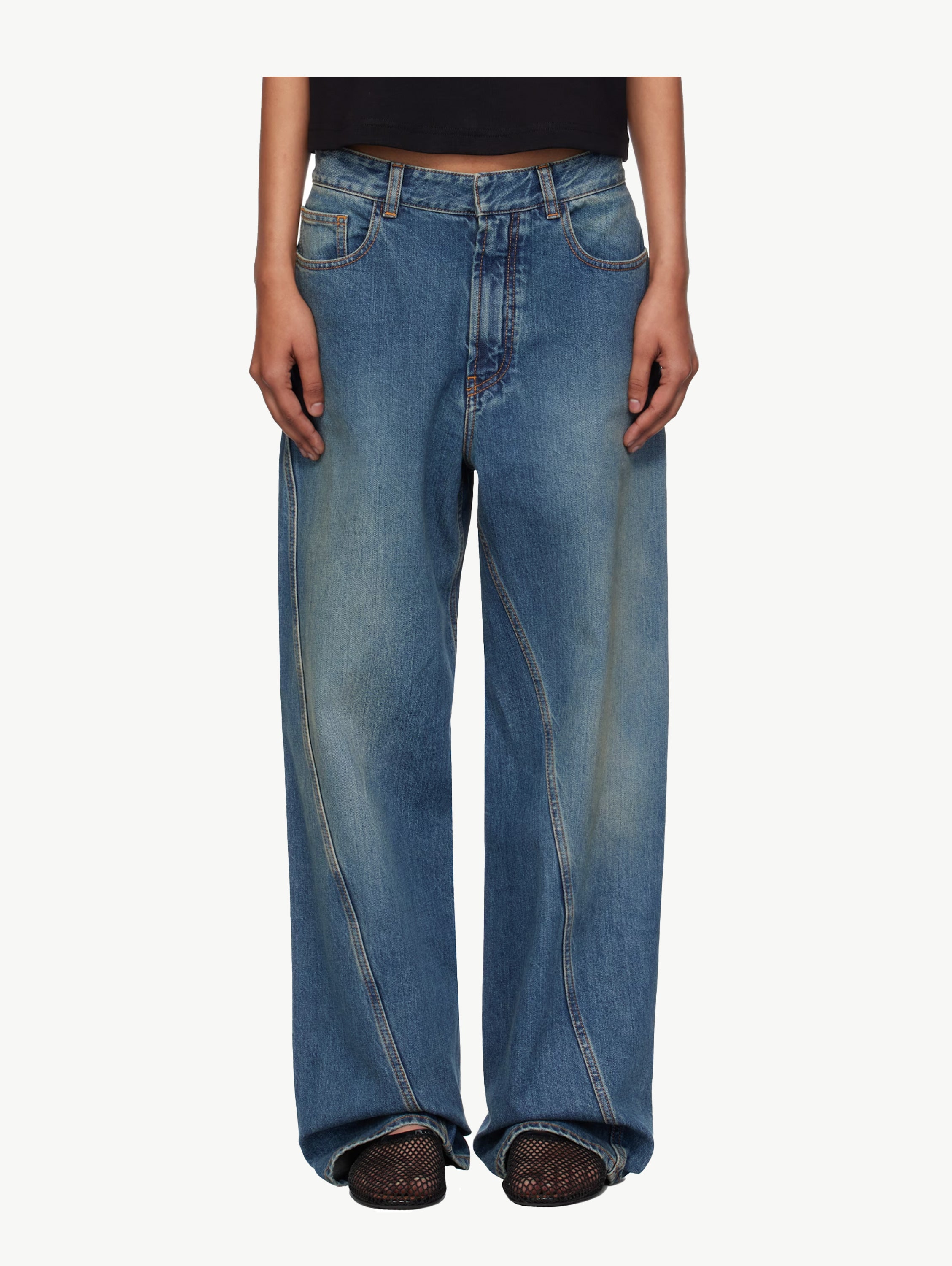 Blue twisted jeans