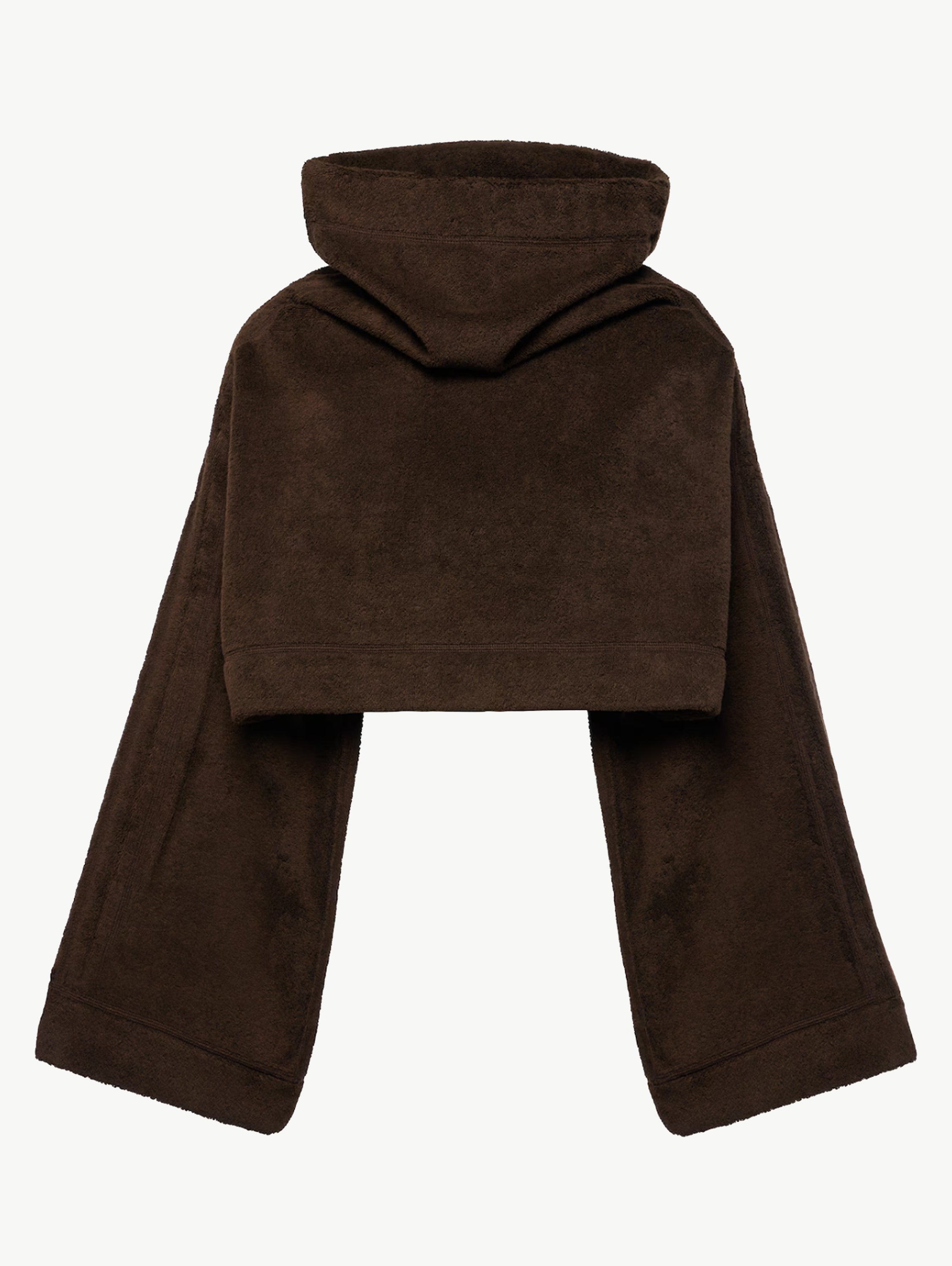 Cropped cotton terry hoodie