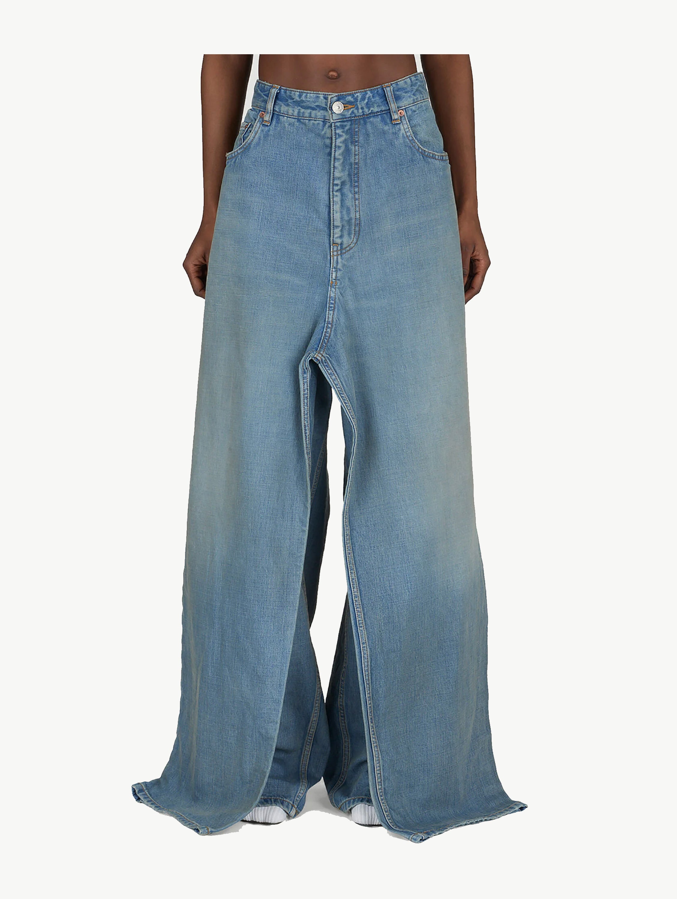 Double front draped jeans