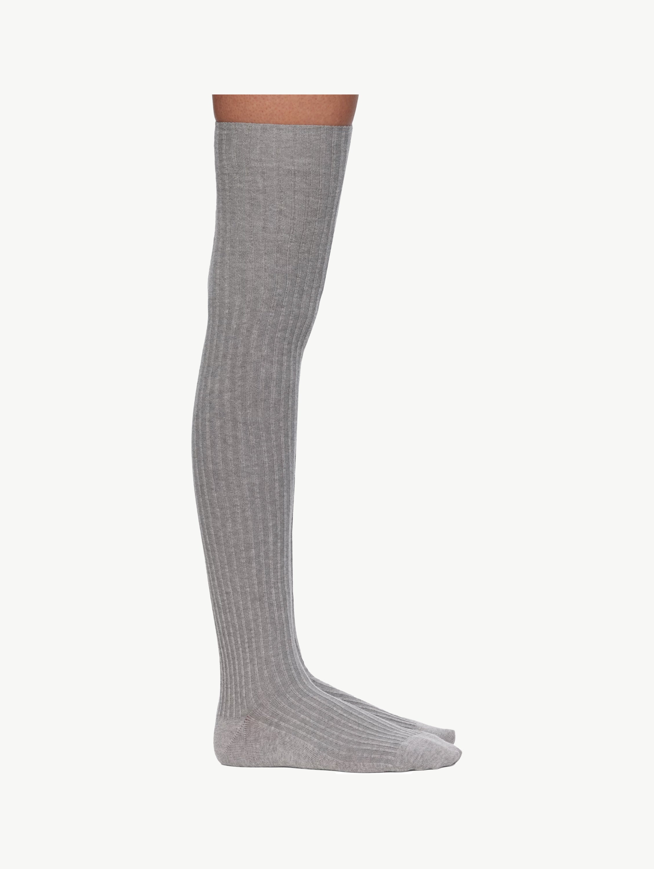 Two-pack black & gray overknee socks