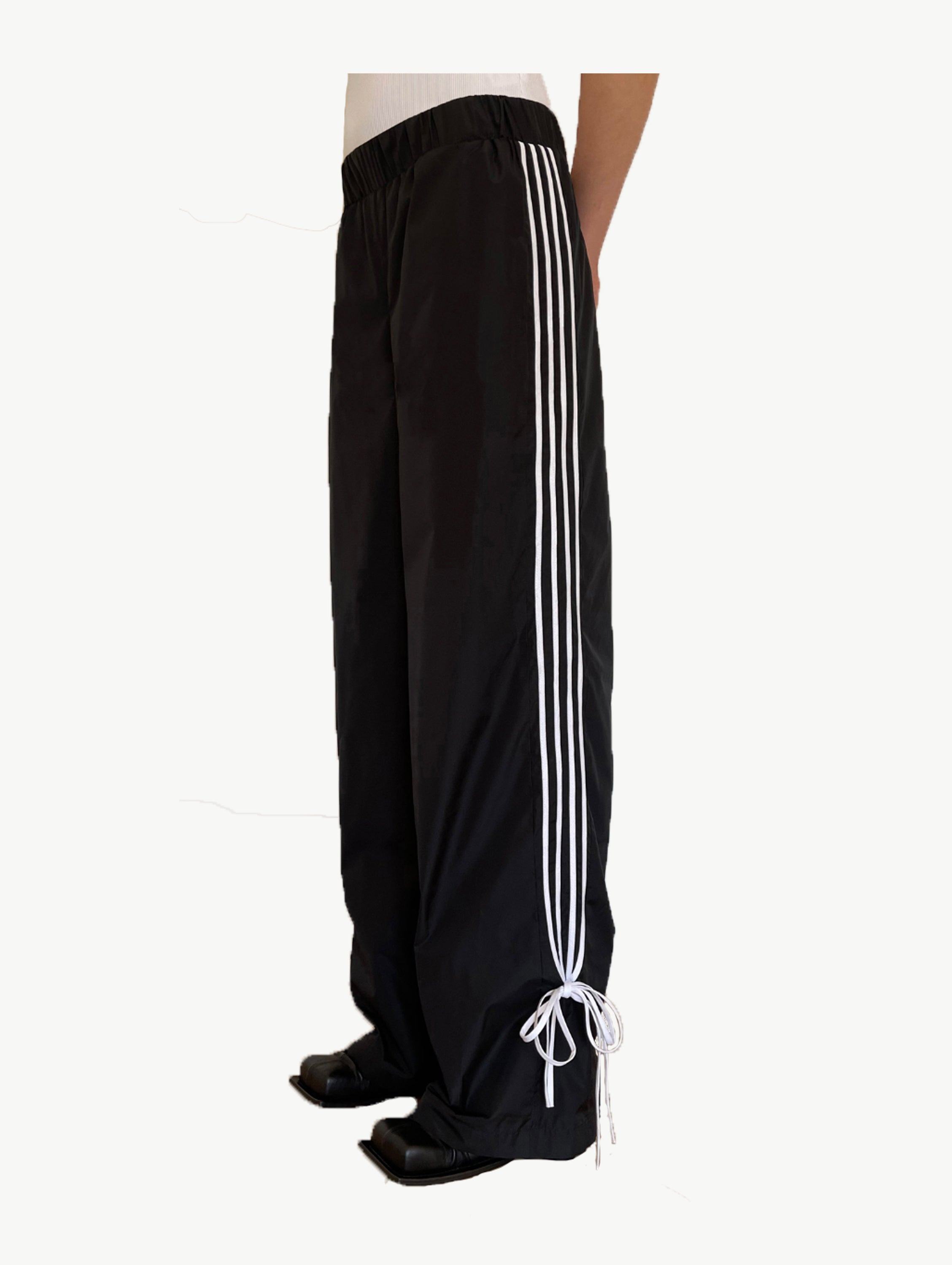 Giada bow stripe nylon trousers