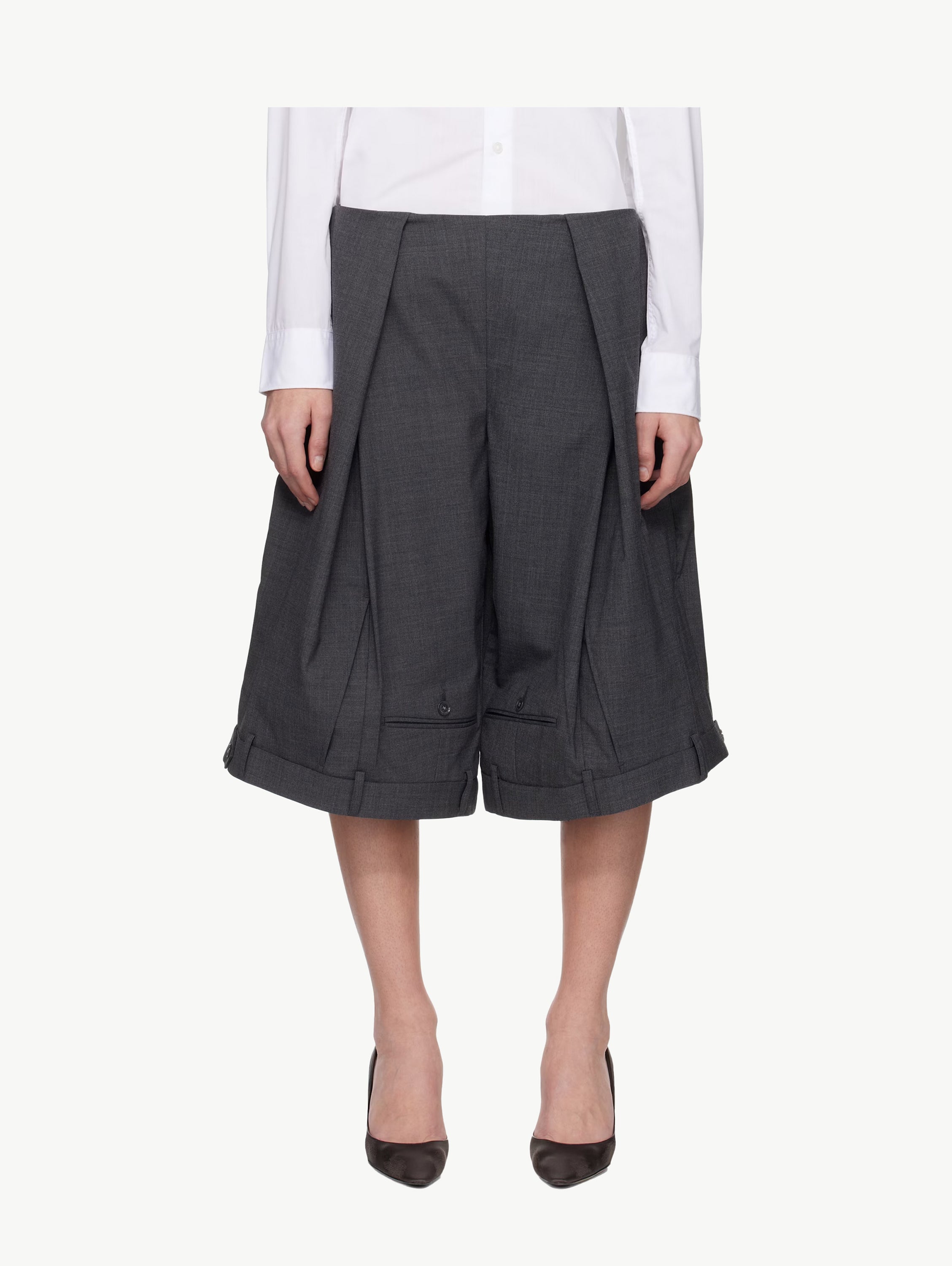Suit wide trouser shorts