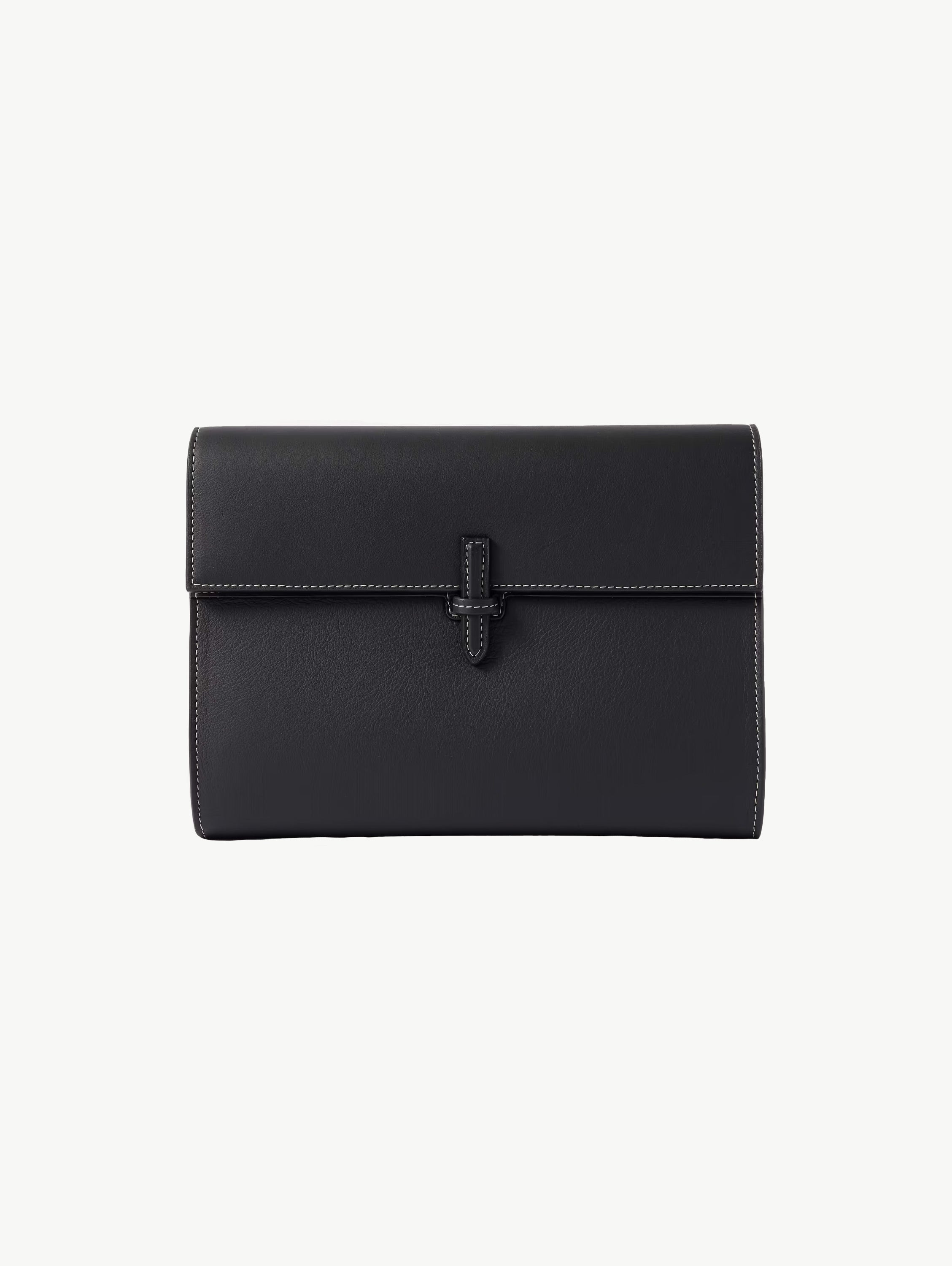 Large leather clutch