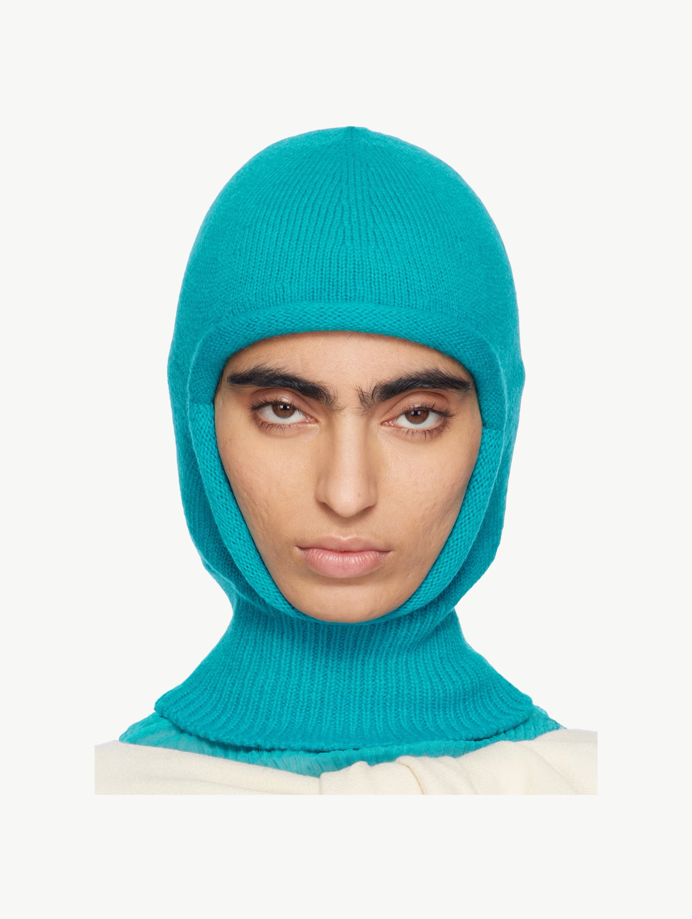 Blue chunky wool balaclava