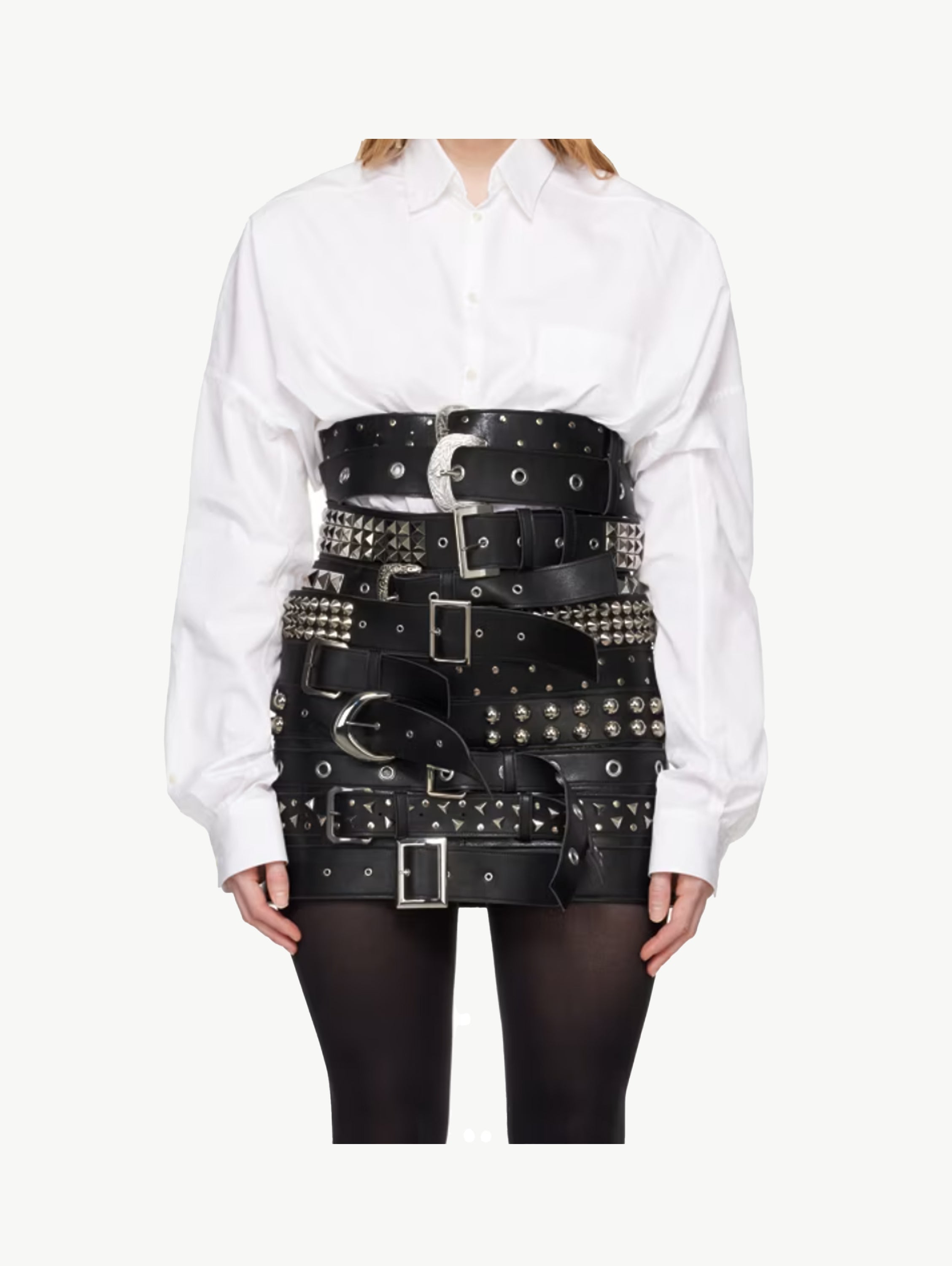 Buckle Faux-Leather Miniskirt