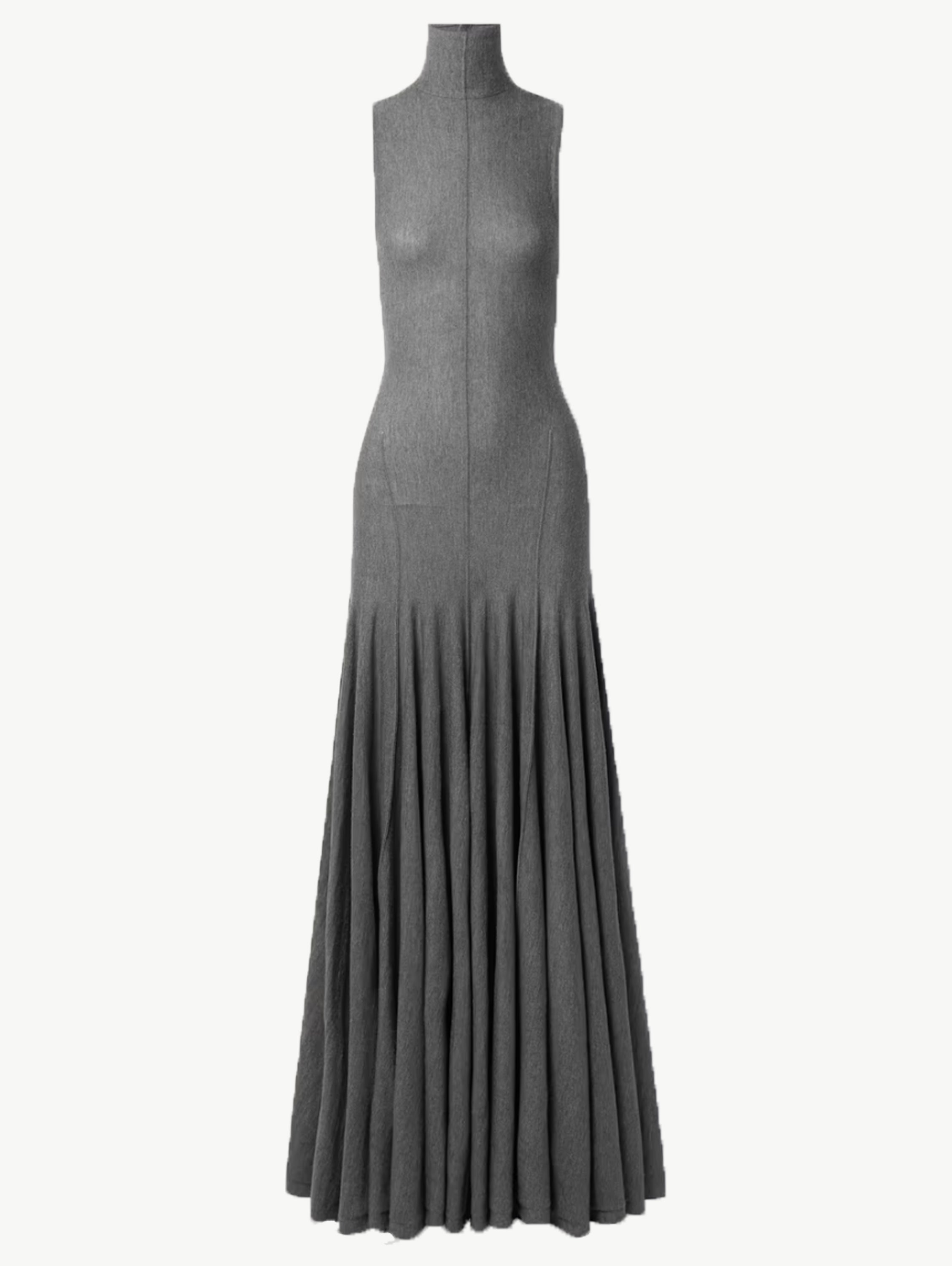 Romee pleated merino-wool maxi dress