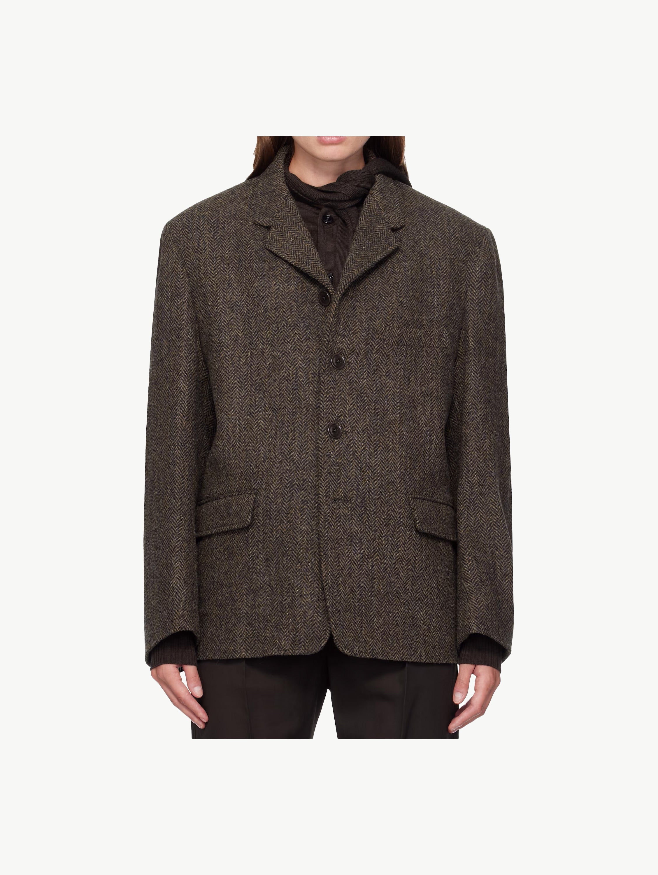 Brown boxy tailored blazer