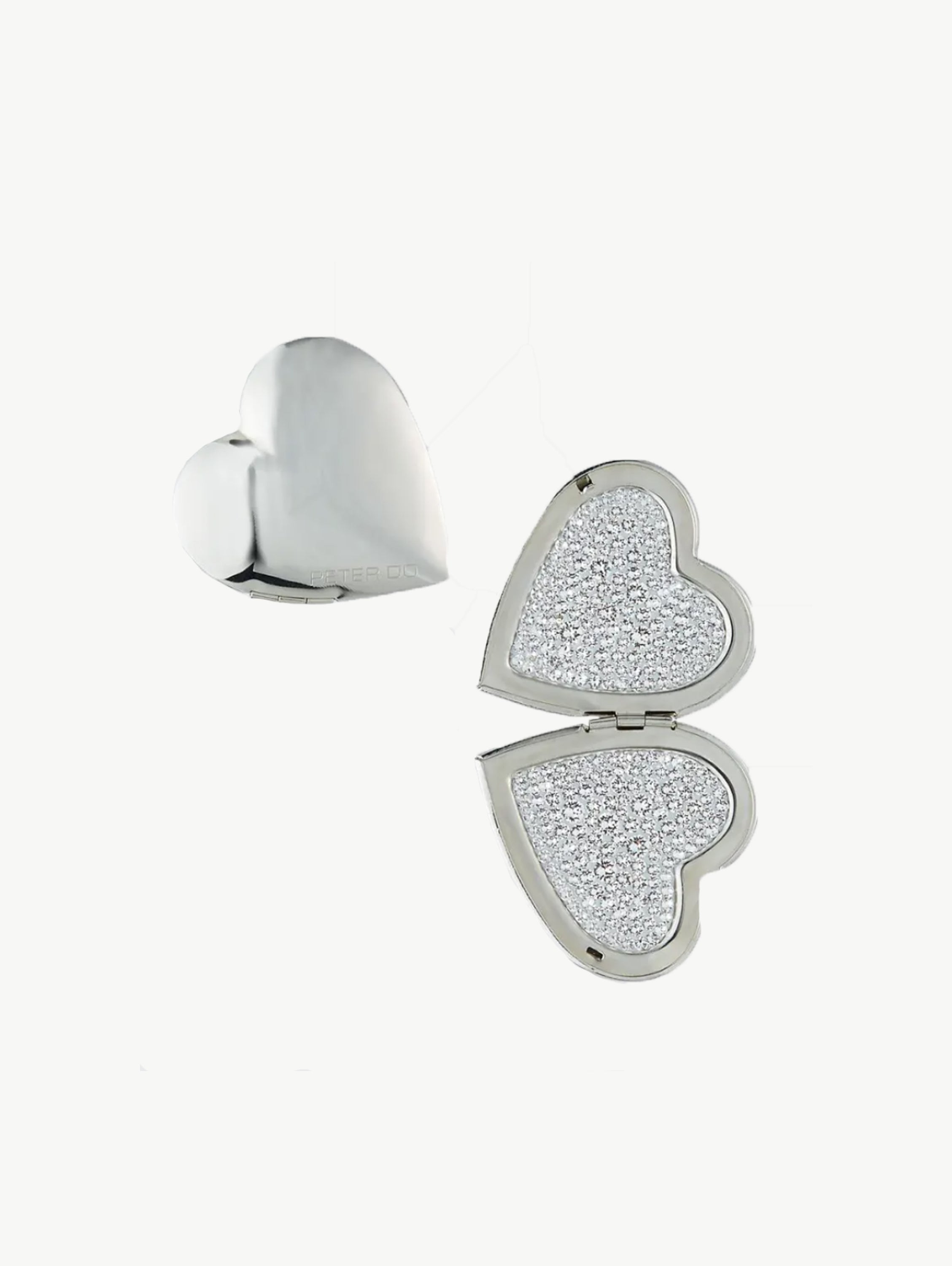 Heart locket Swarovski crystal earrings