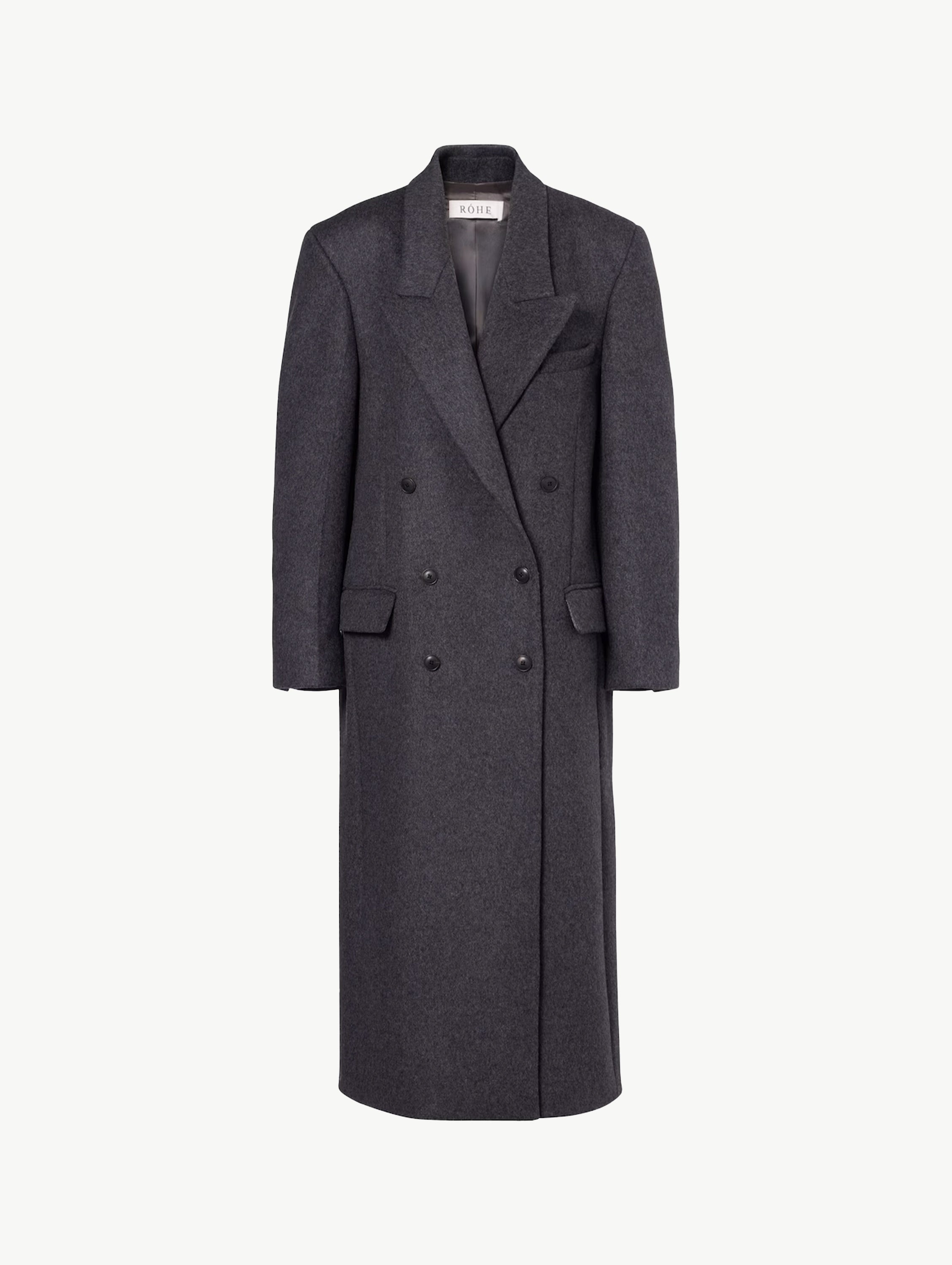 Double-breasted wool-blend coat