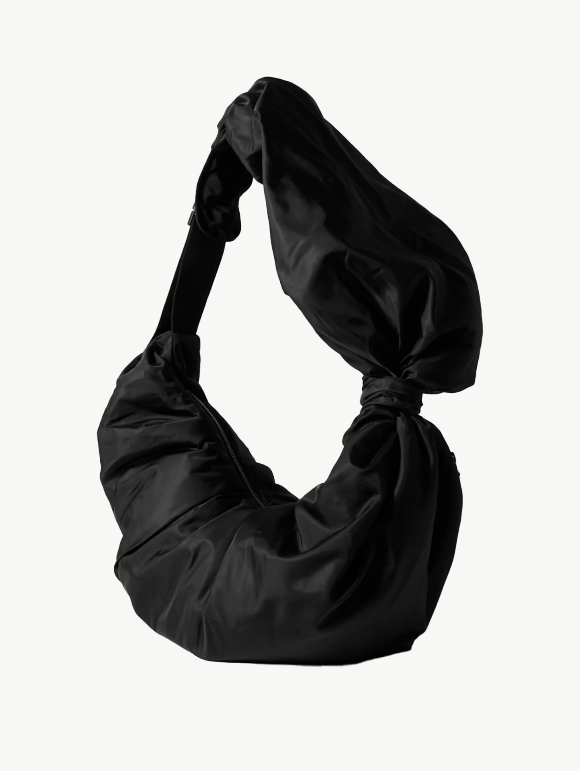 Ruched taffeta shoulder bag