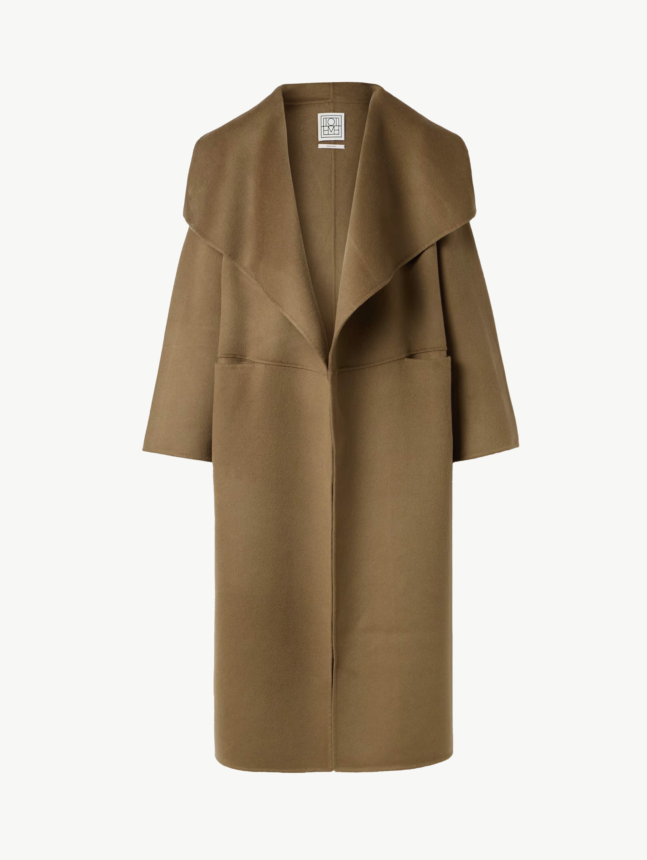 Draped wool and cashmere-blend felt coat