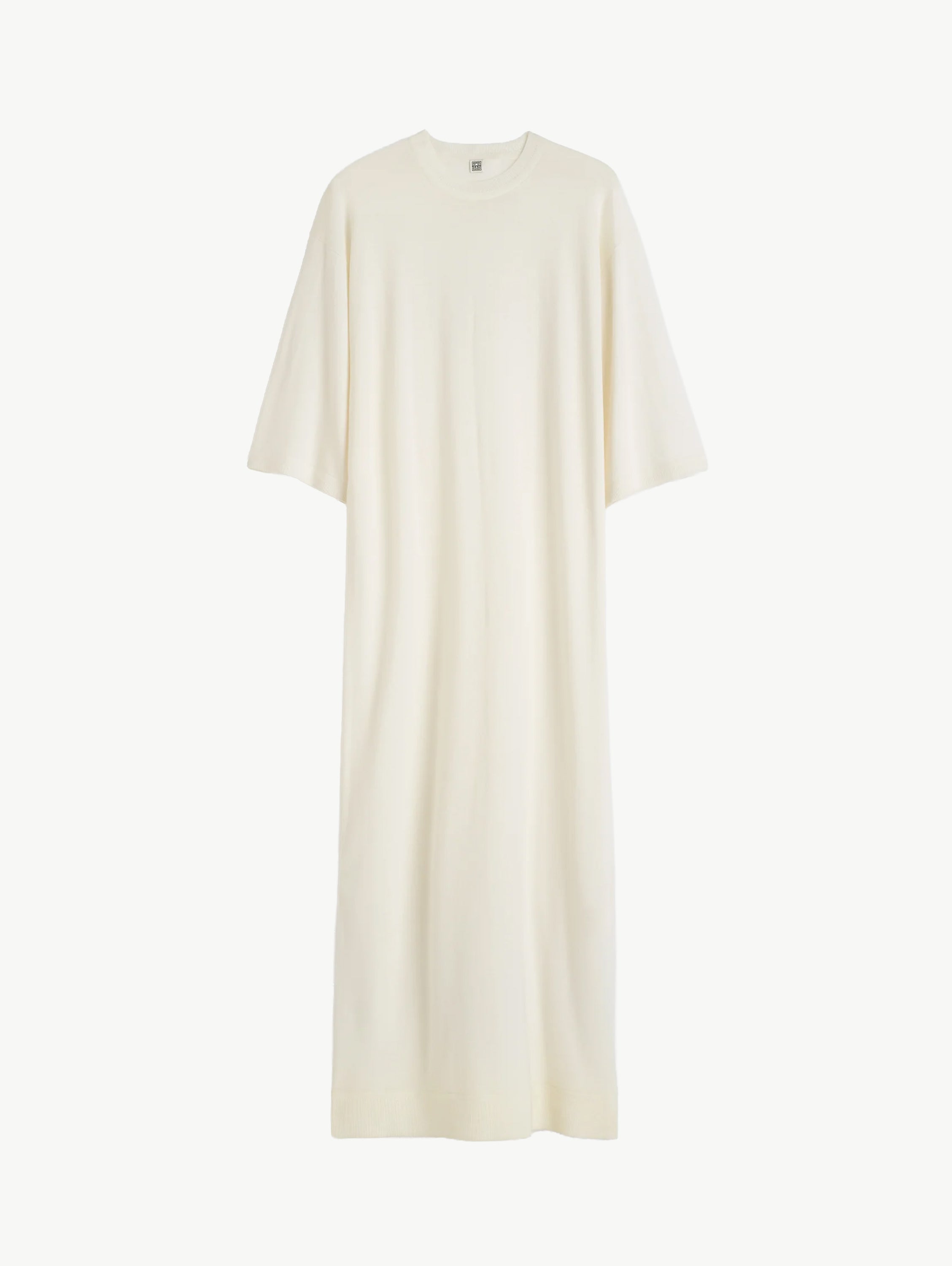 Merino knit tee dress ecru
