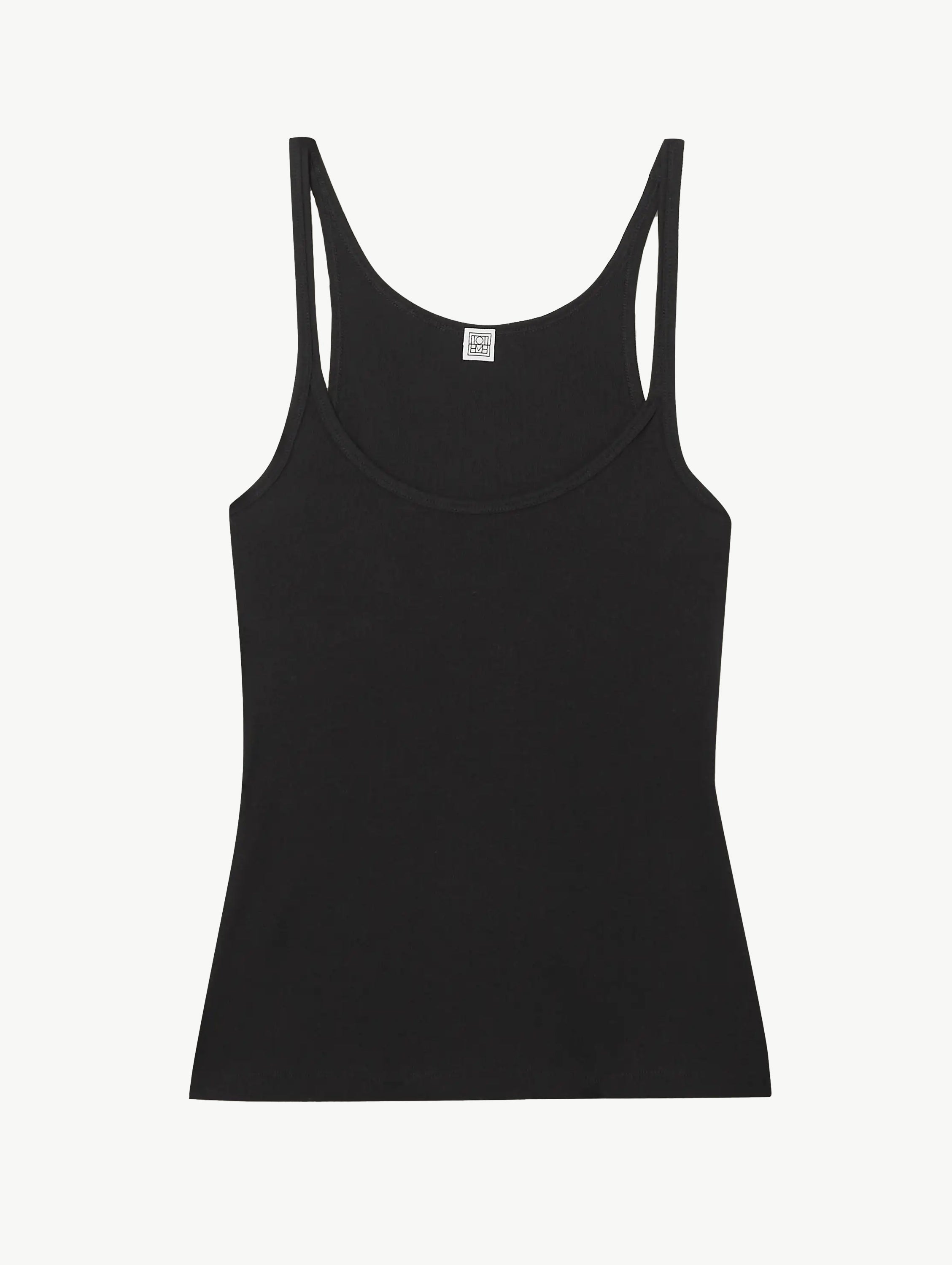Ribbed stretch organic cotton-jersey tank