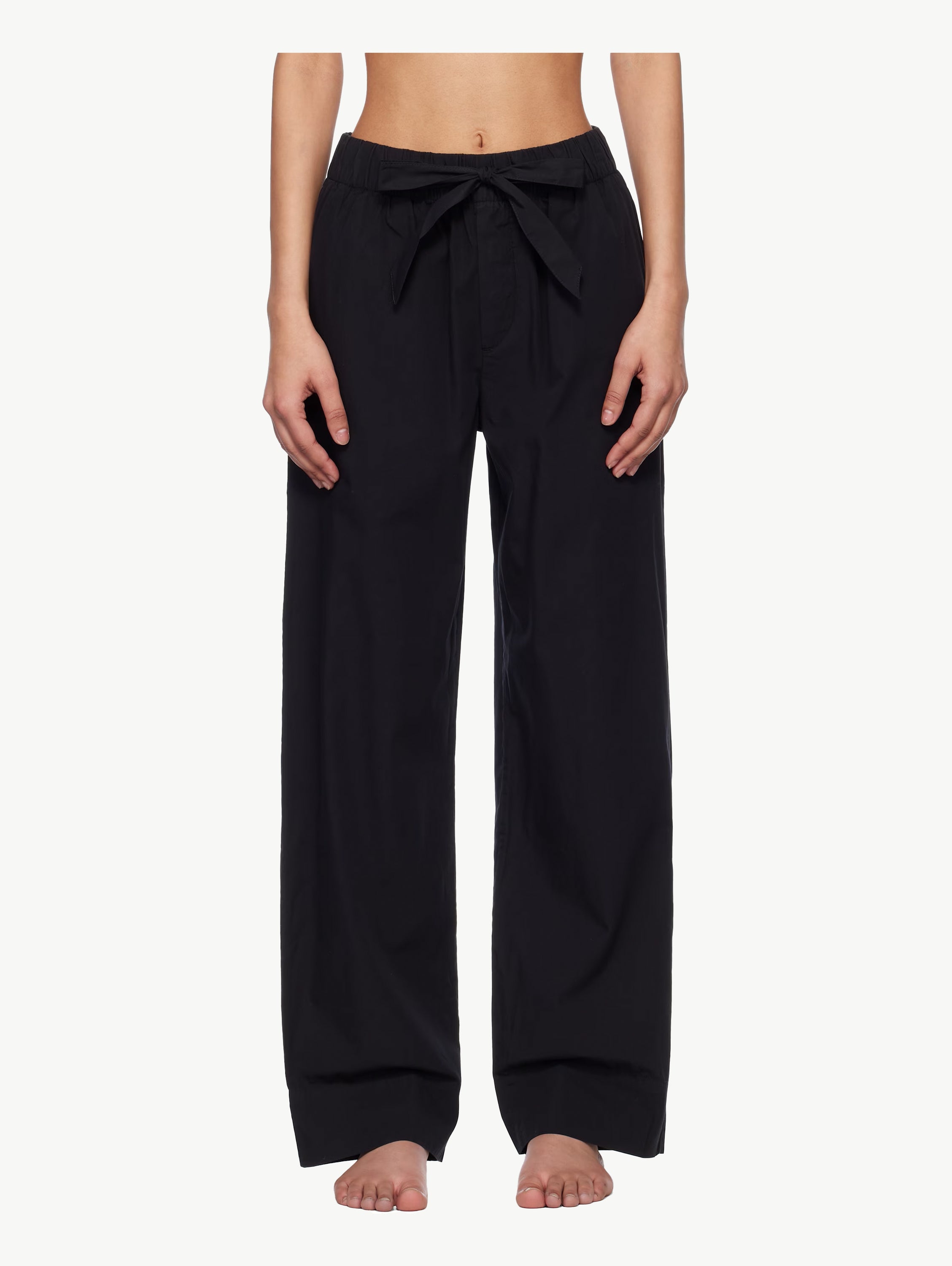 Black poplin pyjama pants