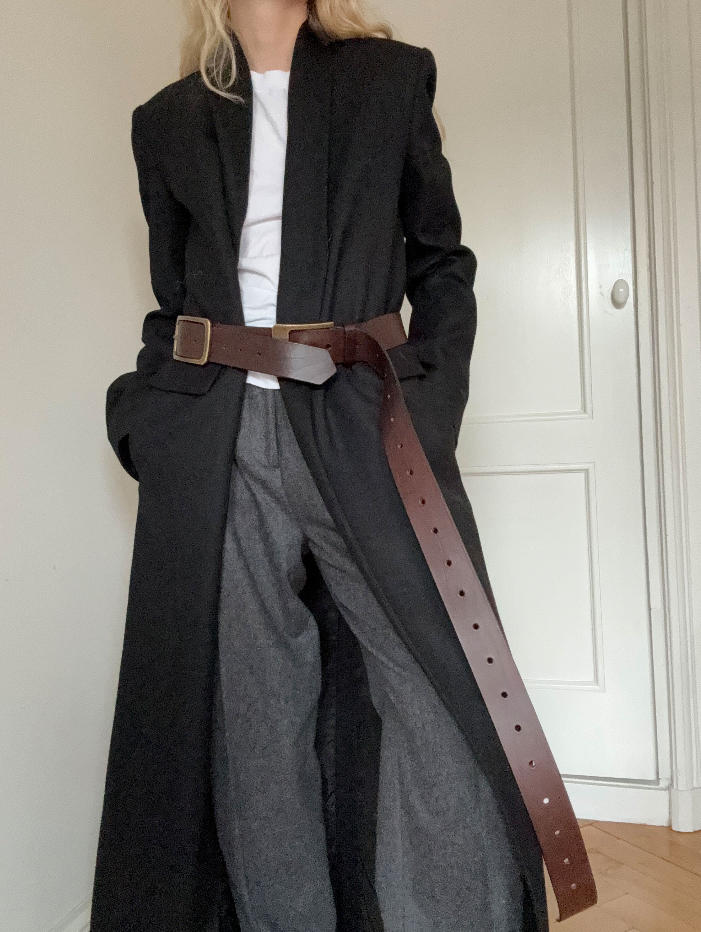 Brown leather sword belt