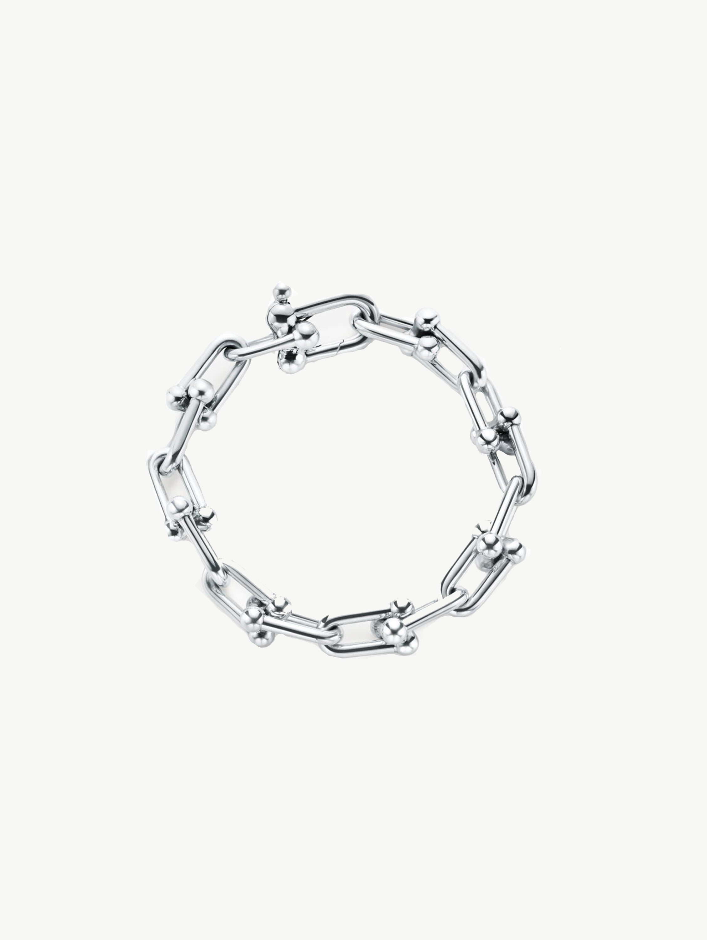 Large link bracelet sterling silver