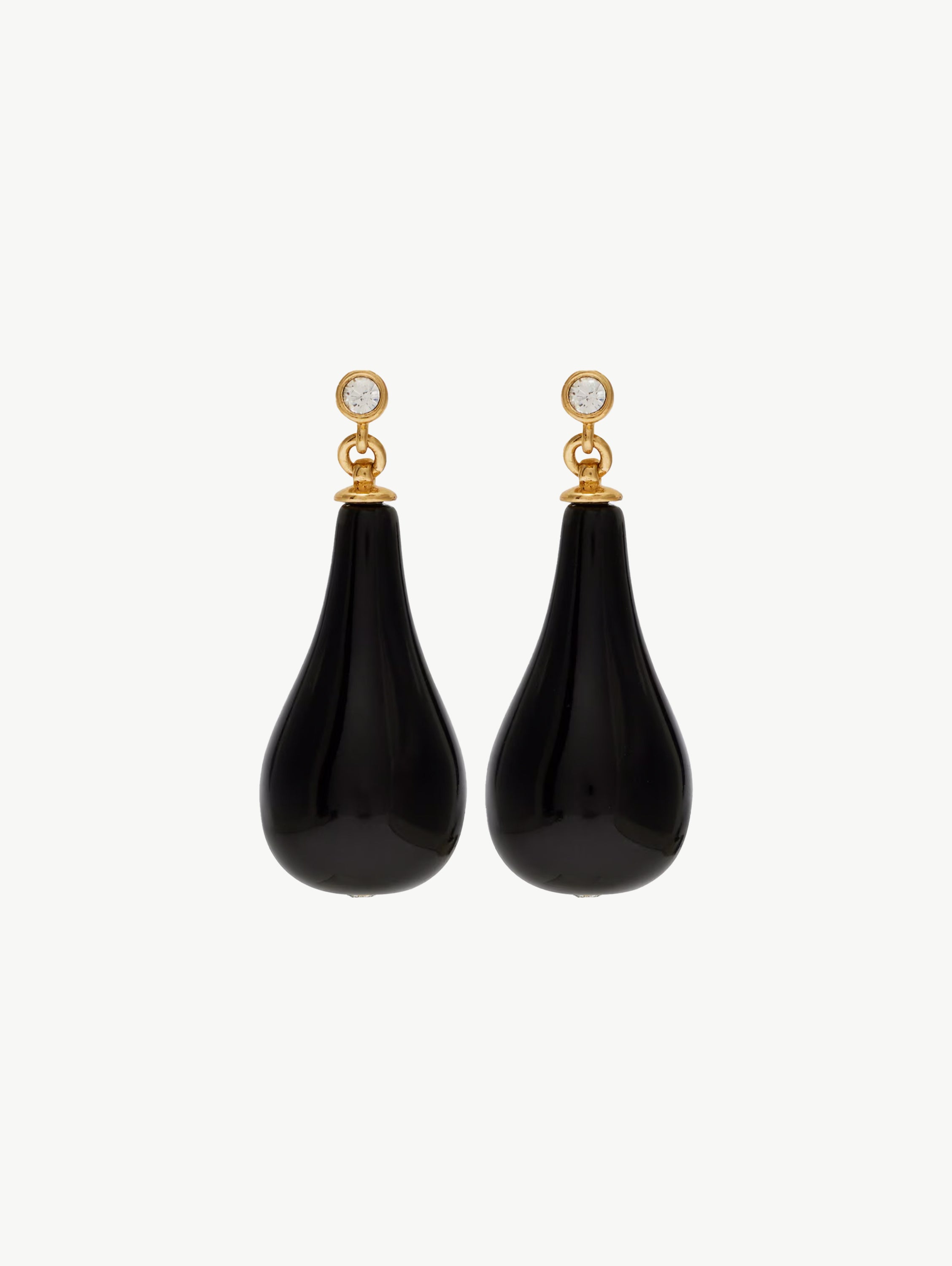 Onyx gold-plated drop earrings