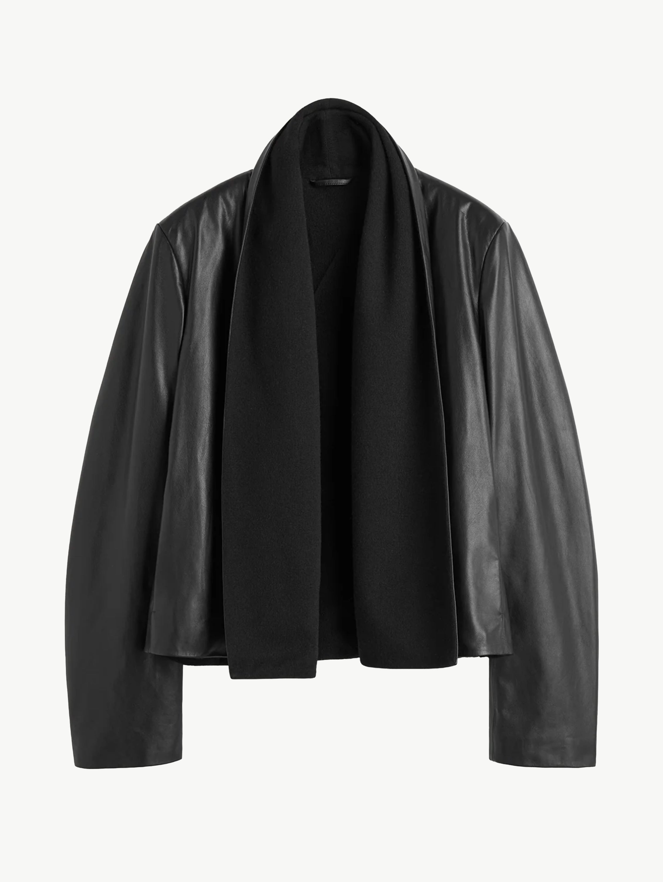 Shawl leather jacket