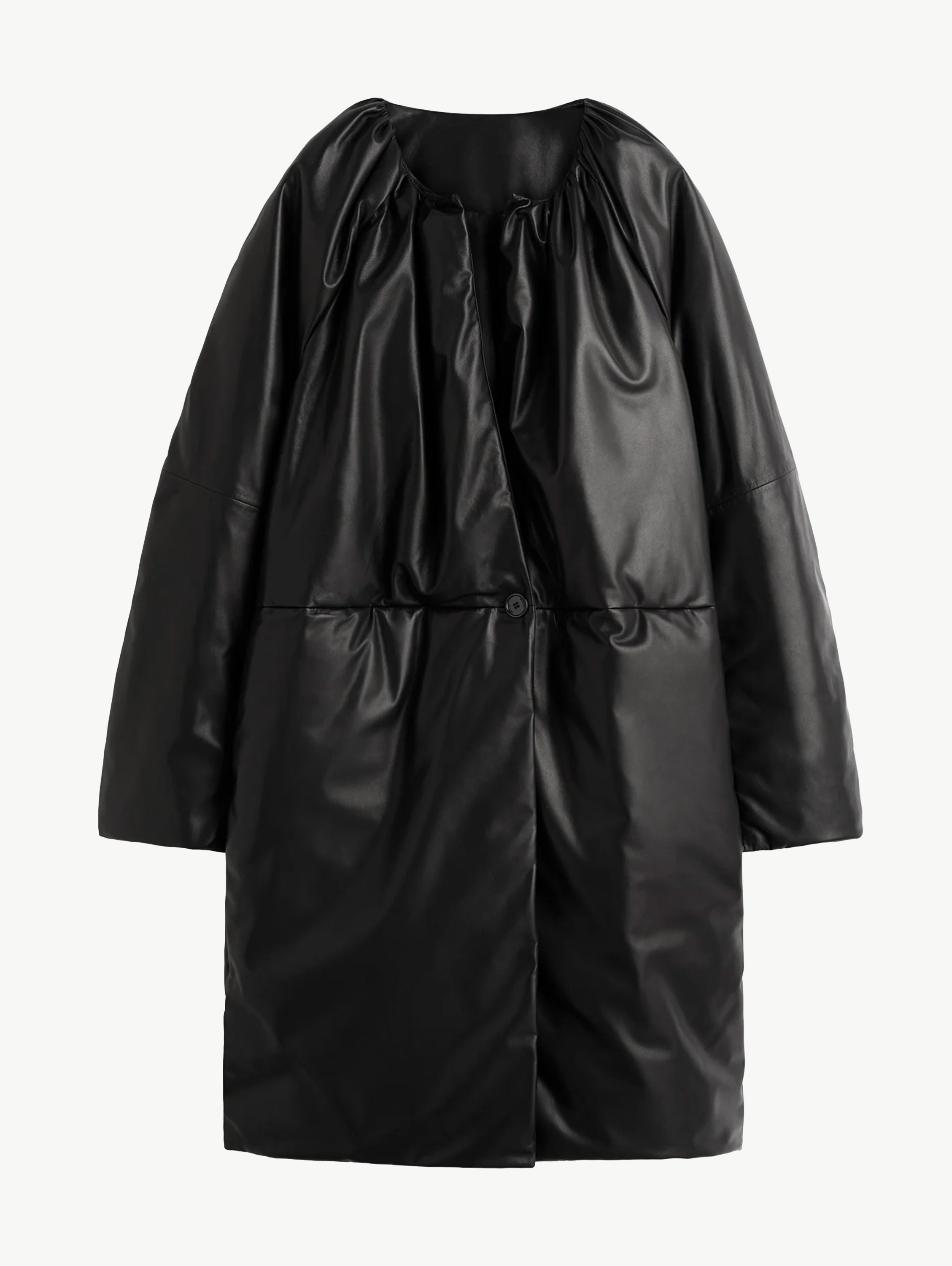 Leather padded coat