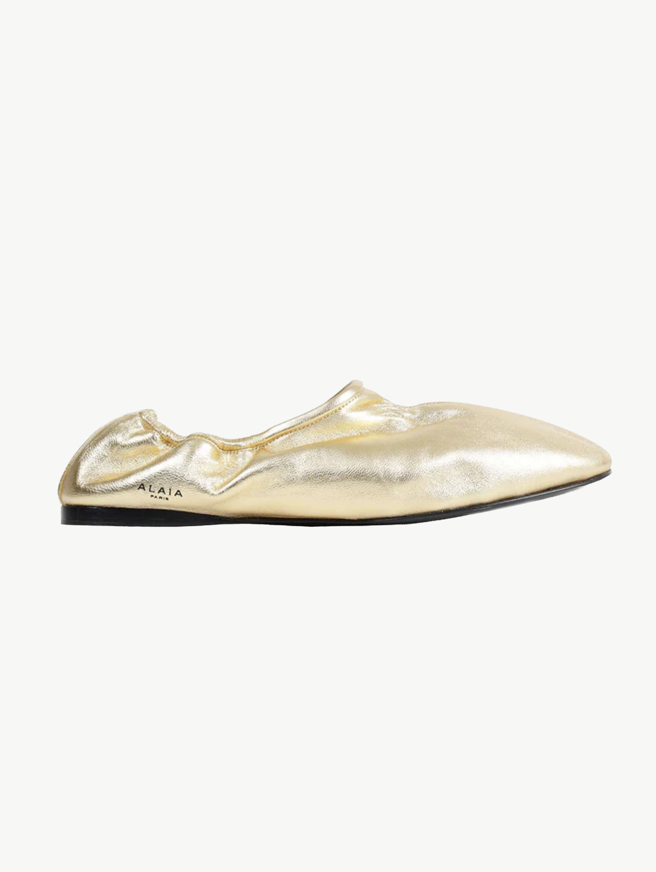 Gold leather slippers