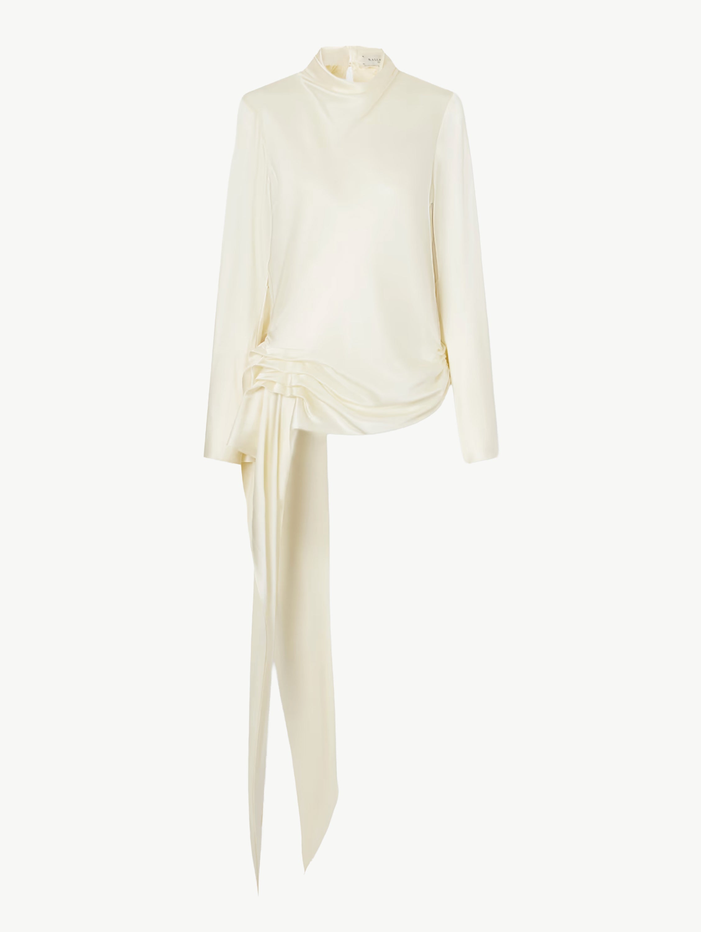 Gathered silk-charmeuse blouse