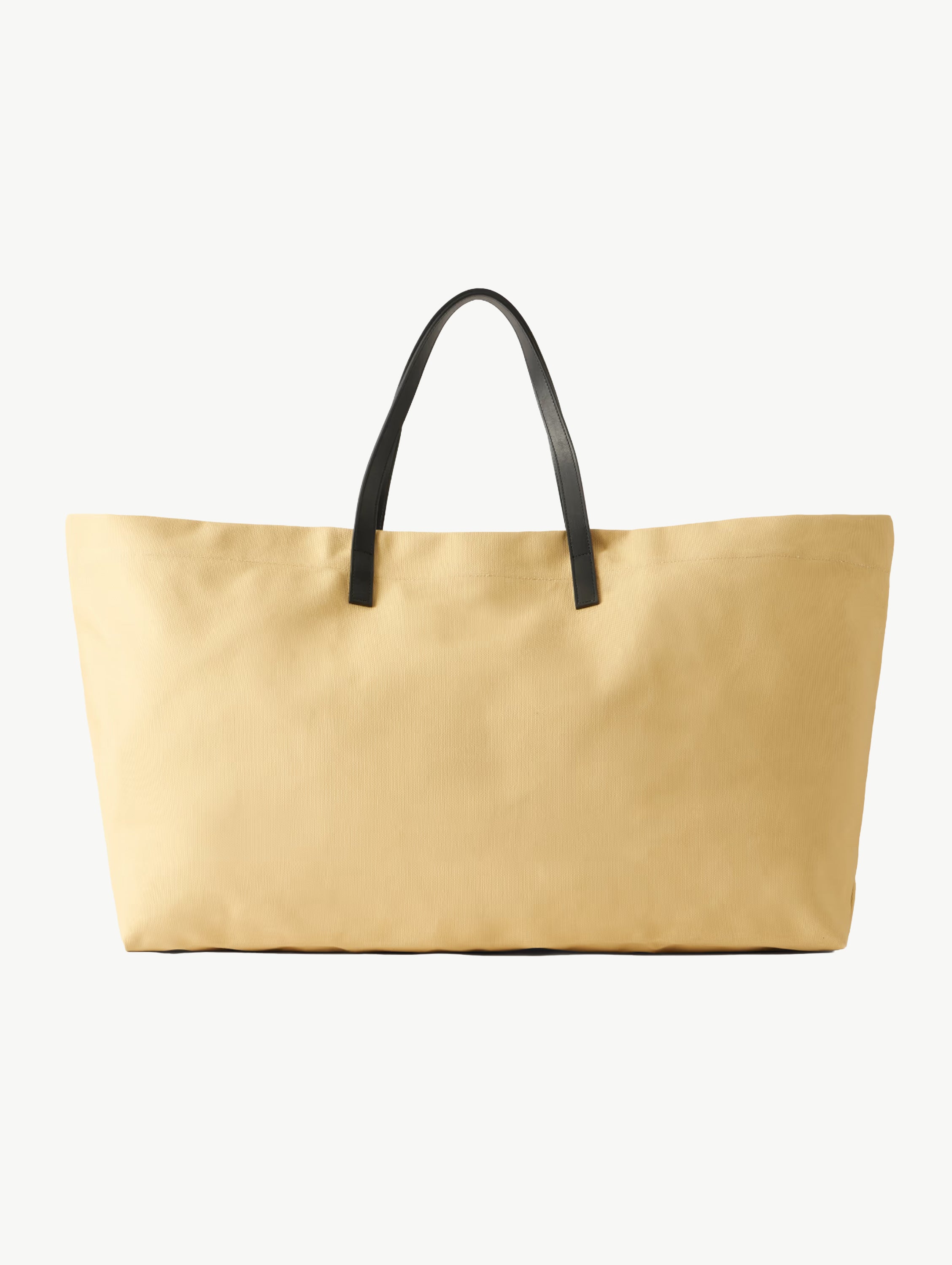 Cottage leather-trimmed canvas tote beige