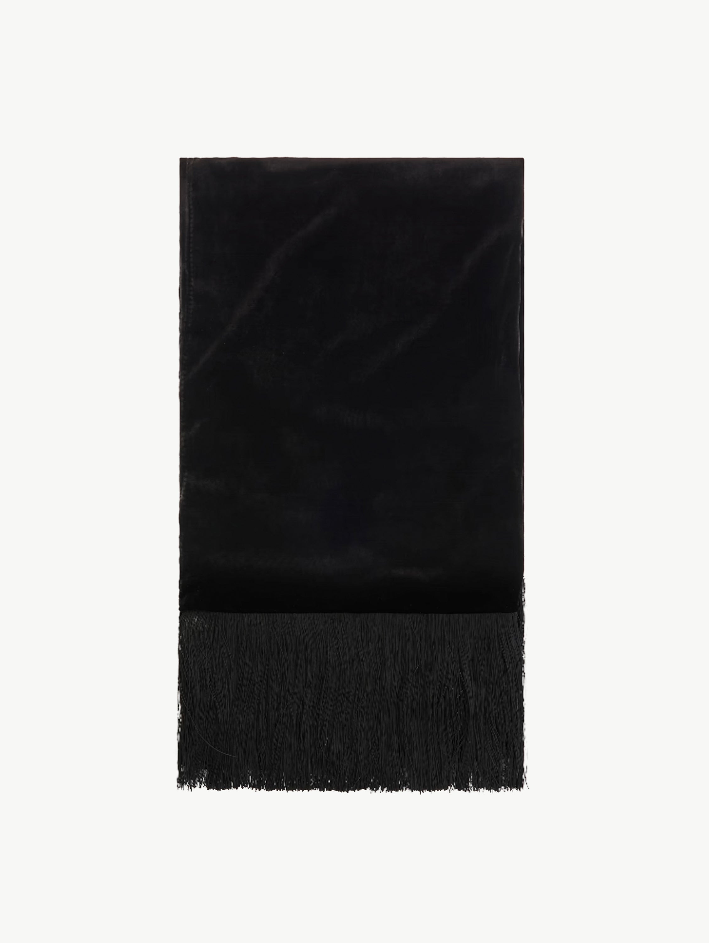 Ritual Bloom Opera fringed-trimmed velvet scarf