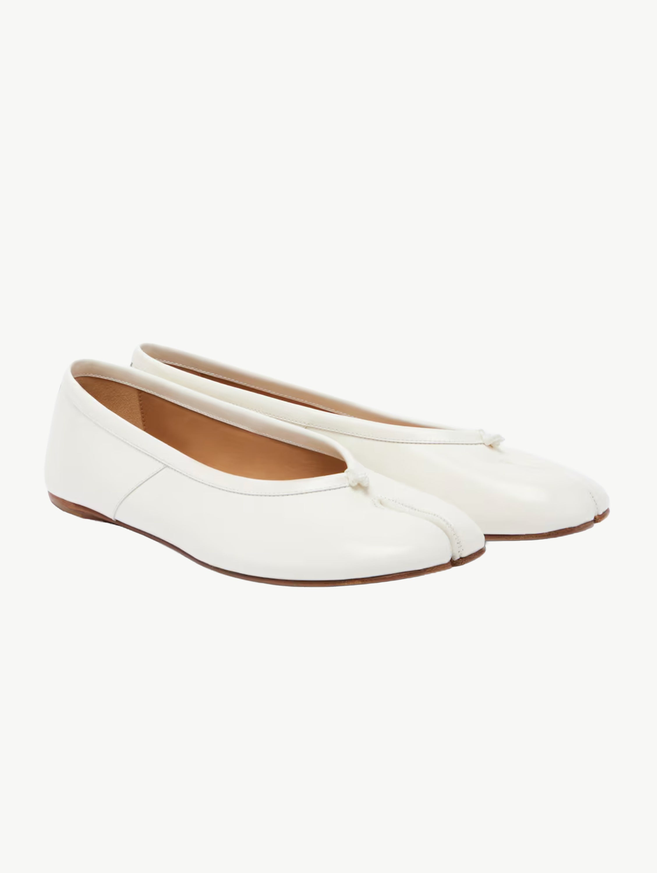 White Tabi leather ballet flats