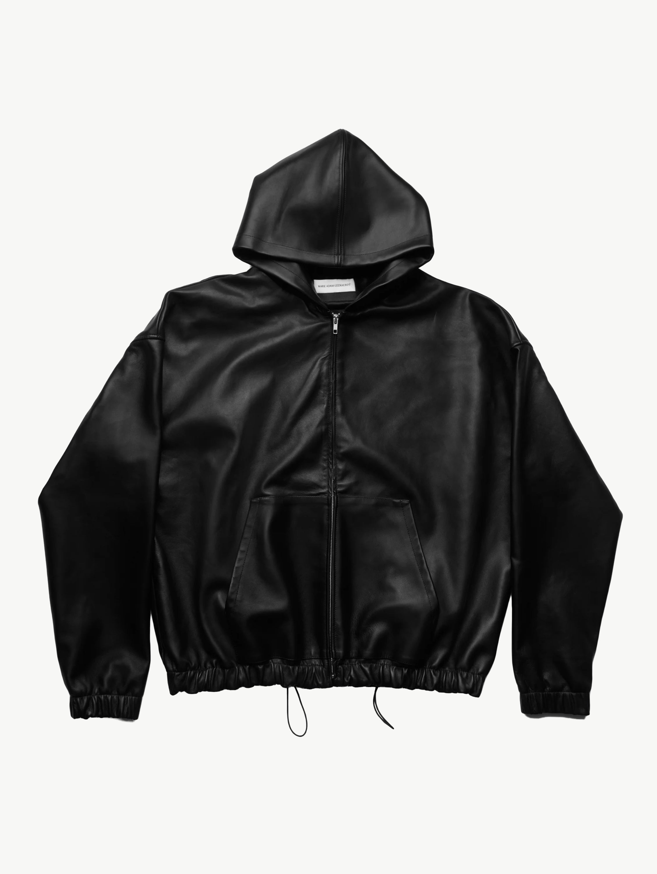 Leather hoodie