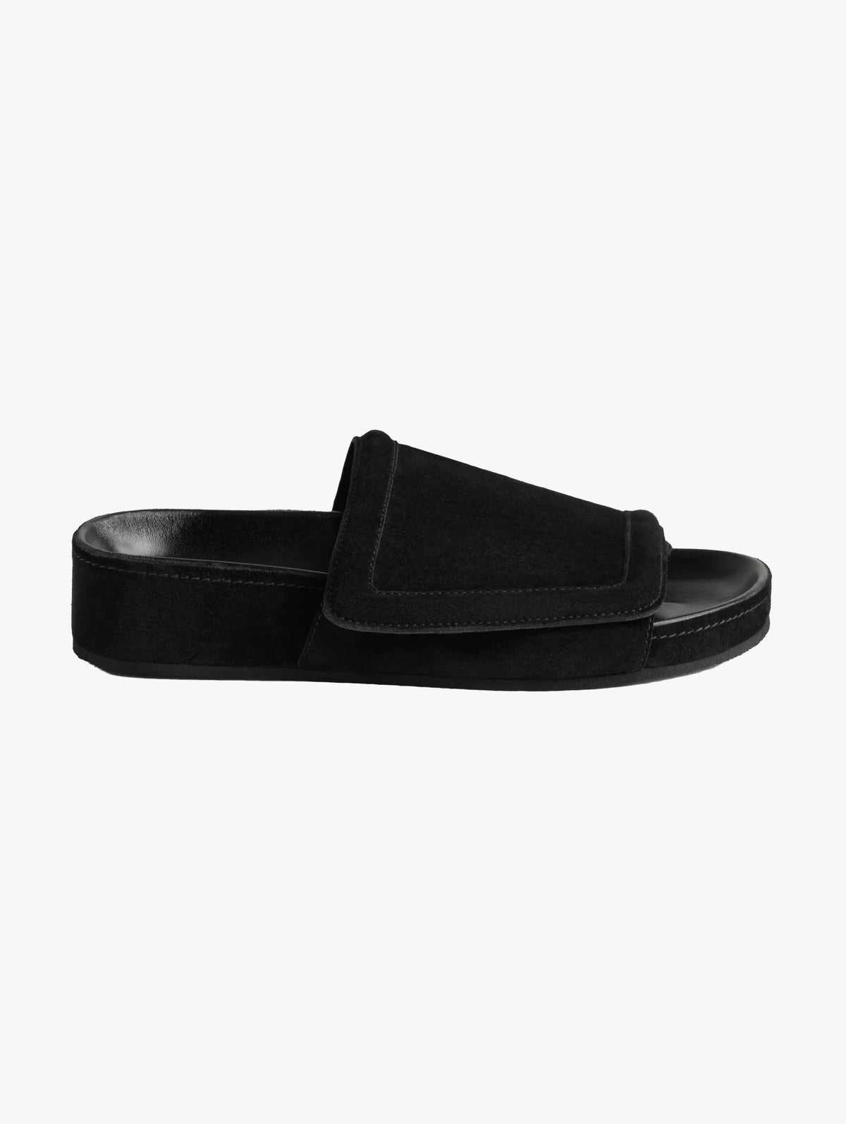 Wide slide suede black | THE CEILING