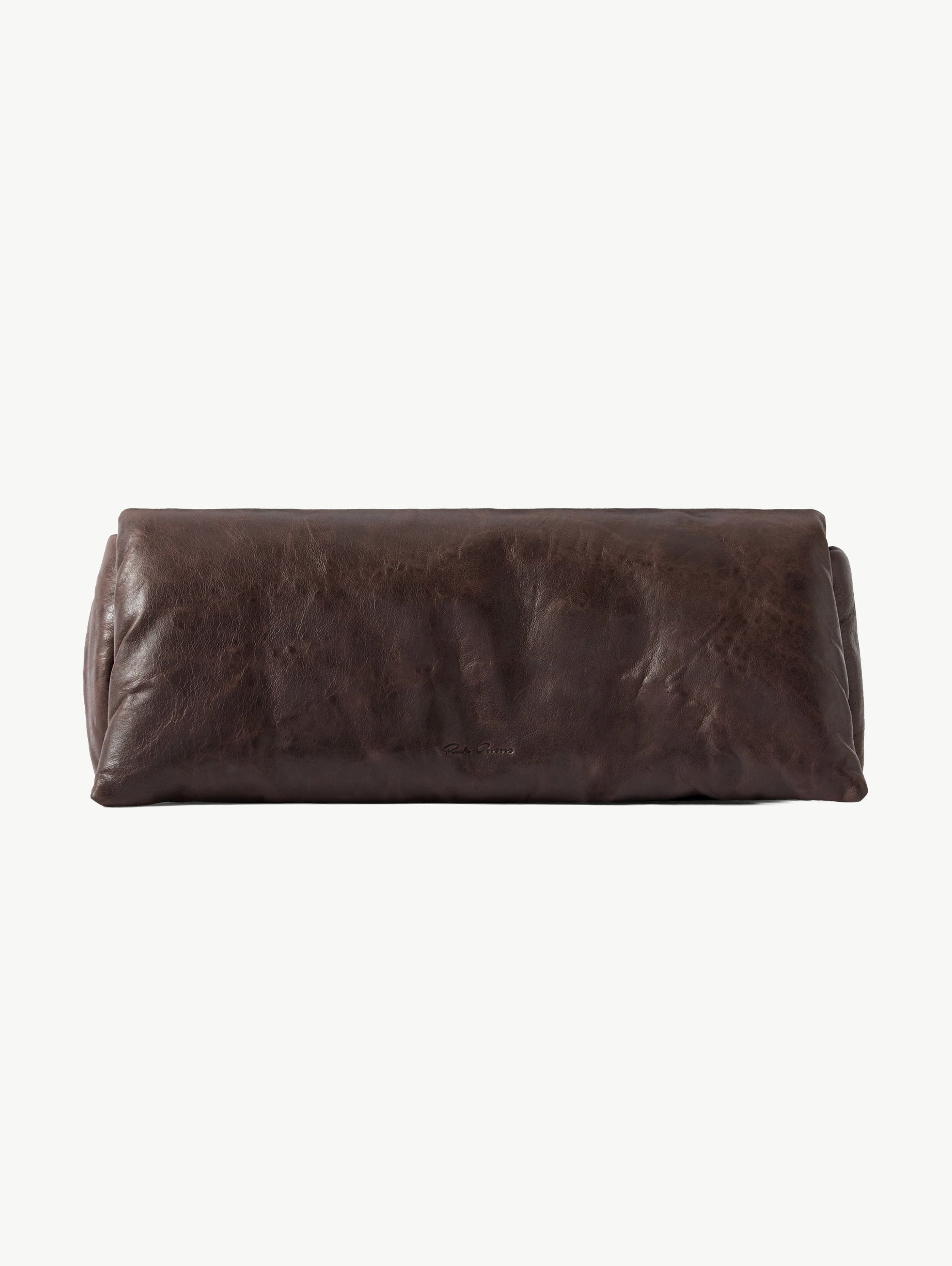 Crinkled-leather clutch