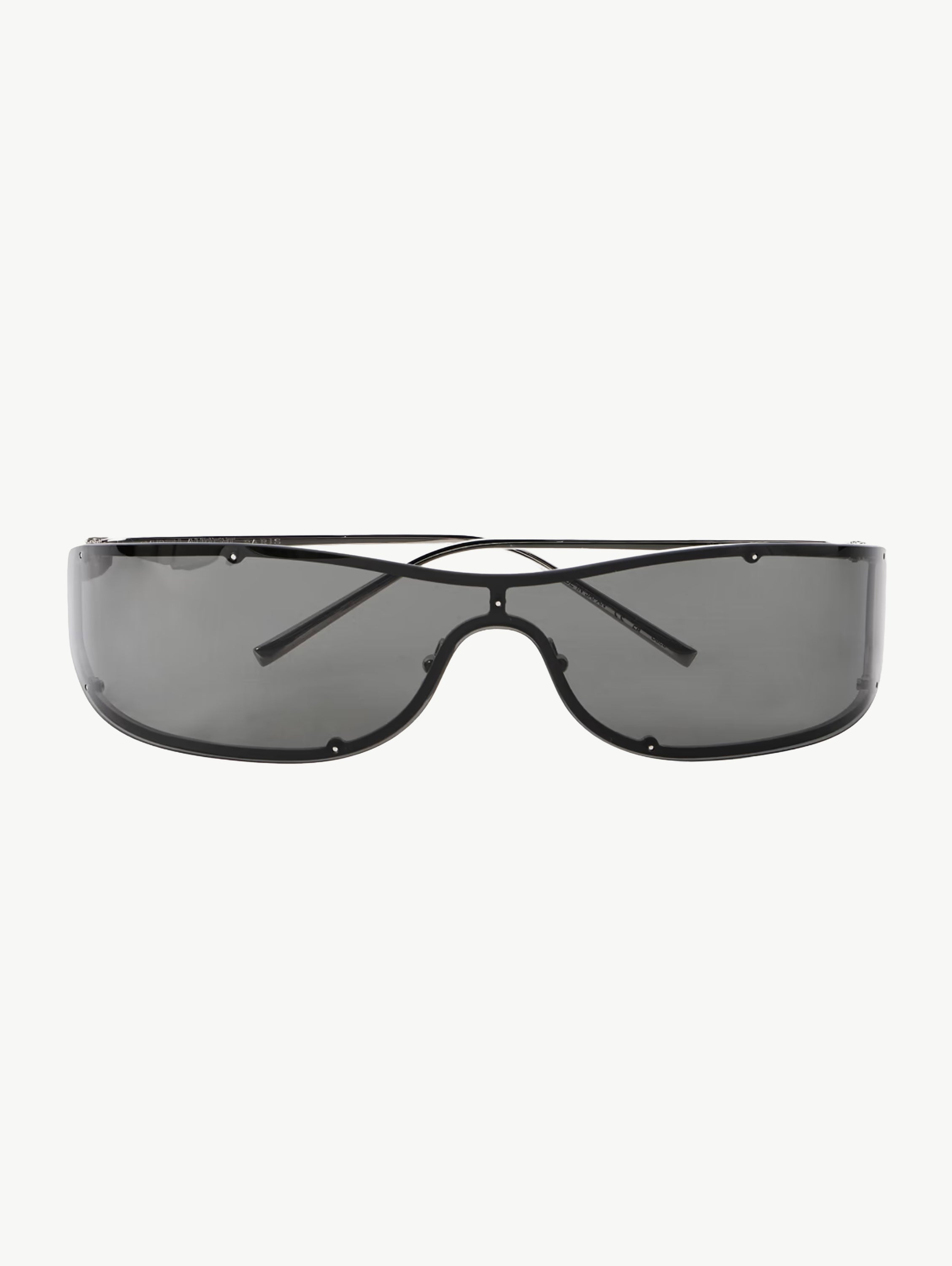 D-frame silver-tone sunglasses