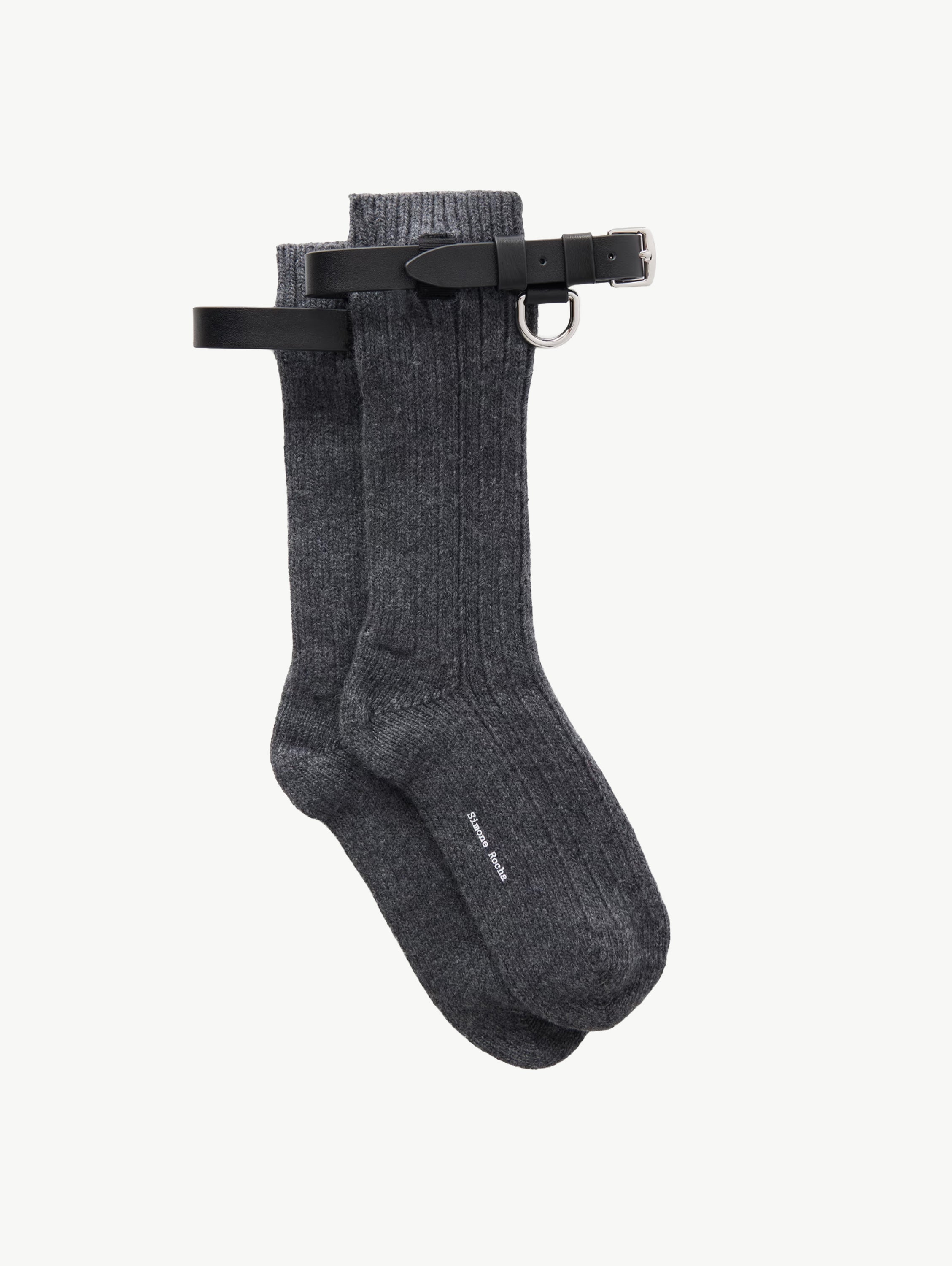 Belted wool-blend socks