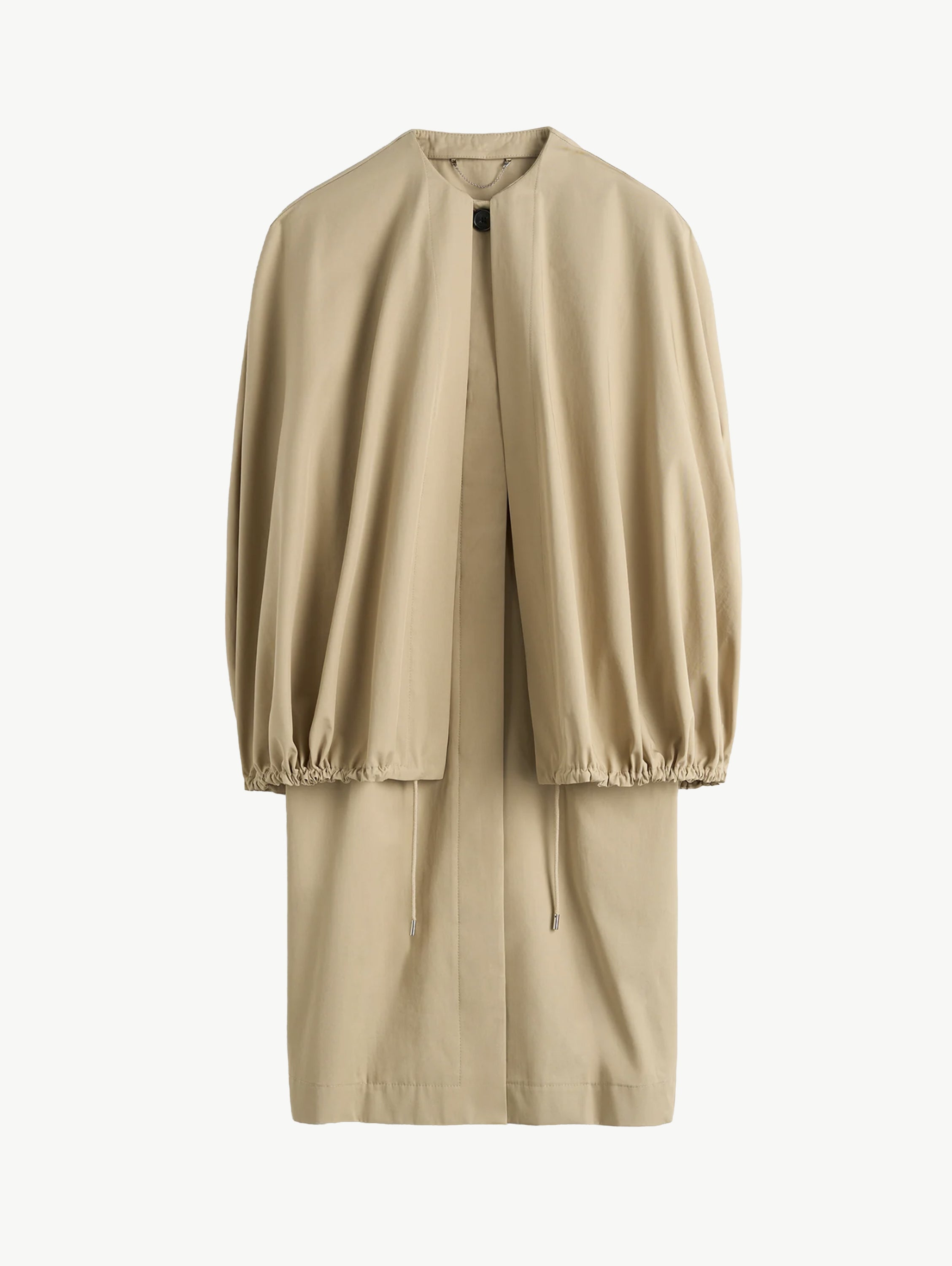 Detachable cape coat beige