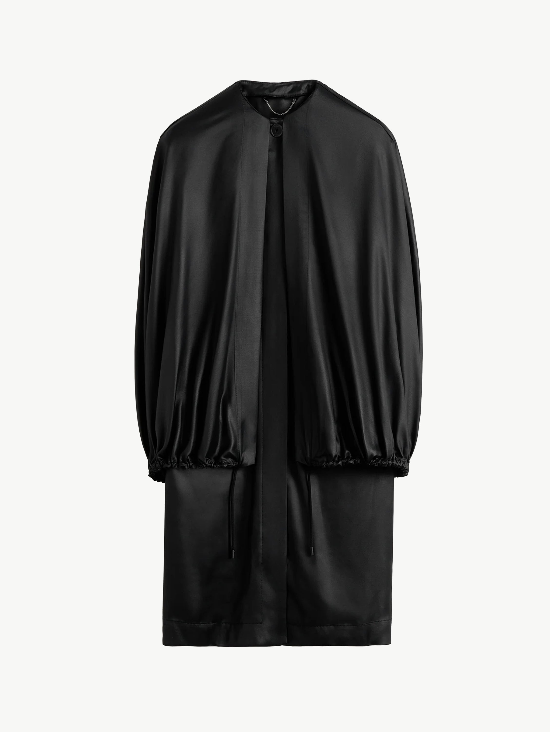 Detachable cape evening coat black