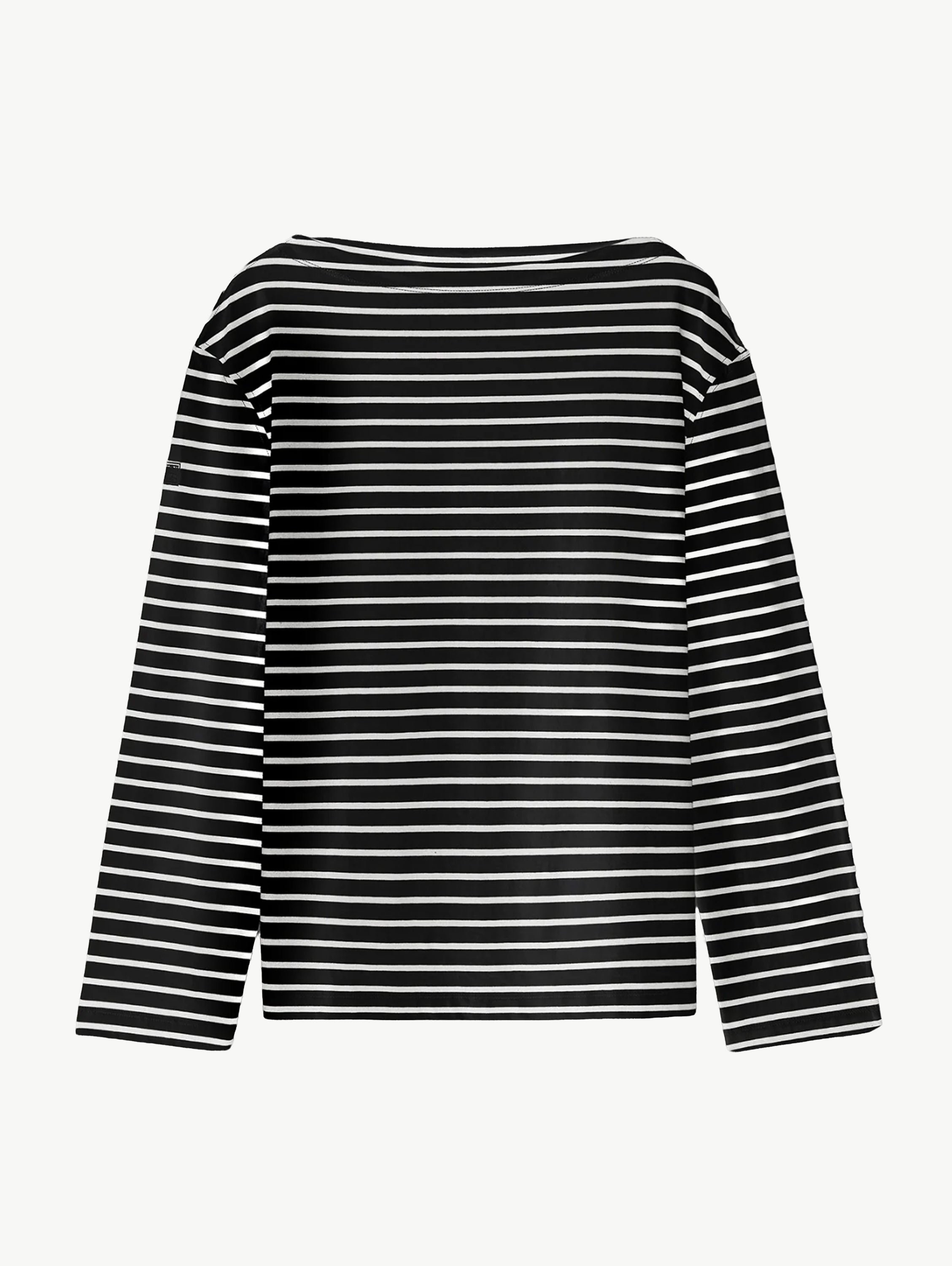 Stripe jersey long-sleeve tee black/white