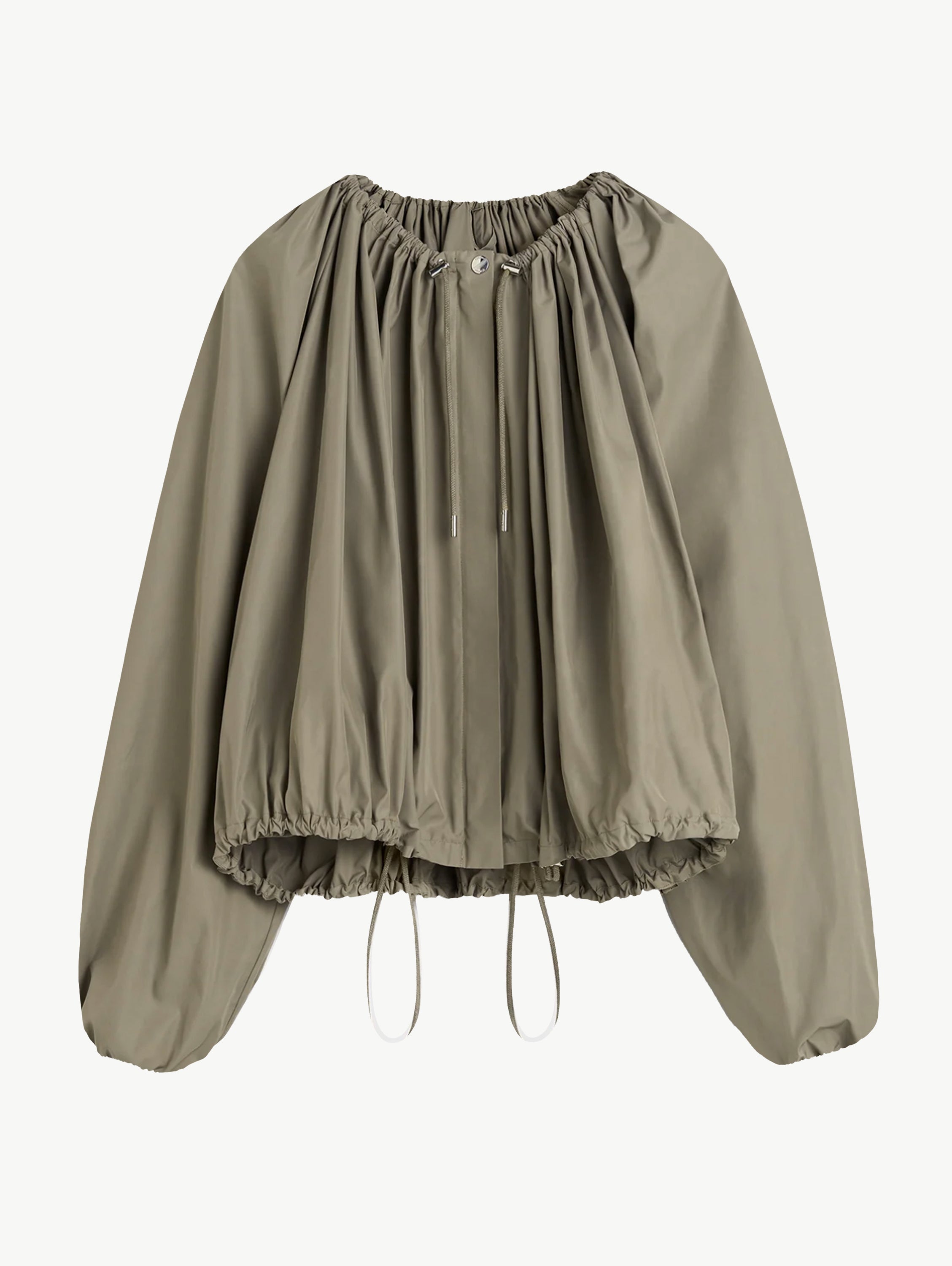Gathered parachute jacket rock