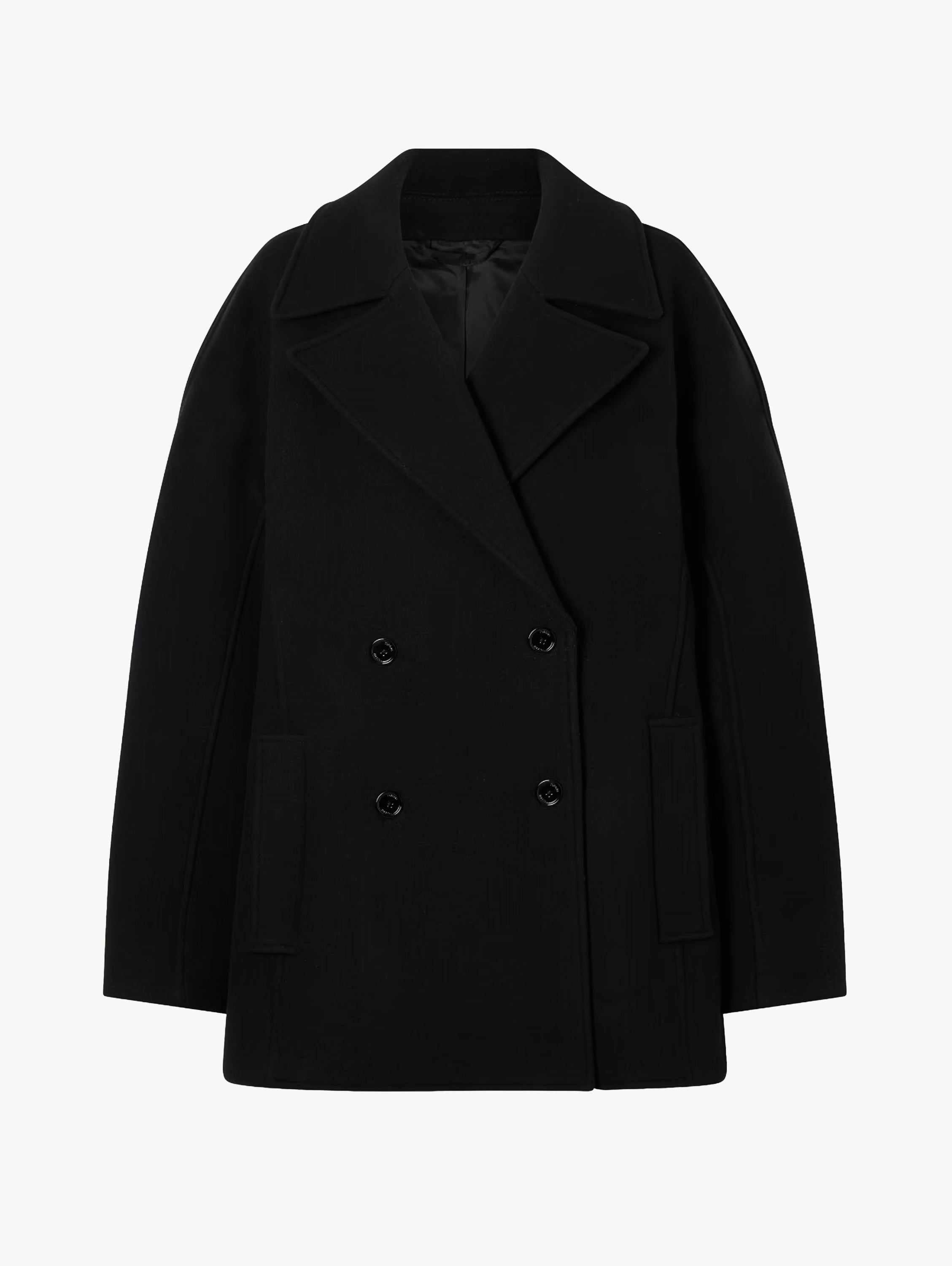 Rounded peacoat black
