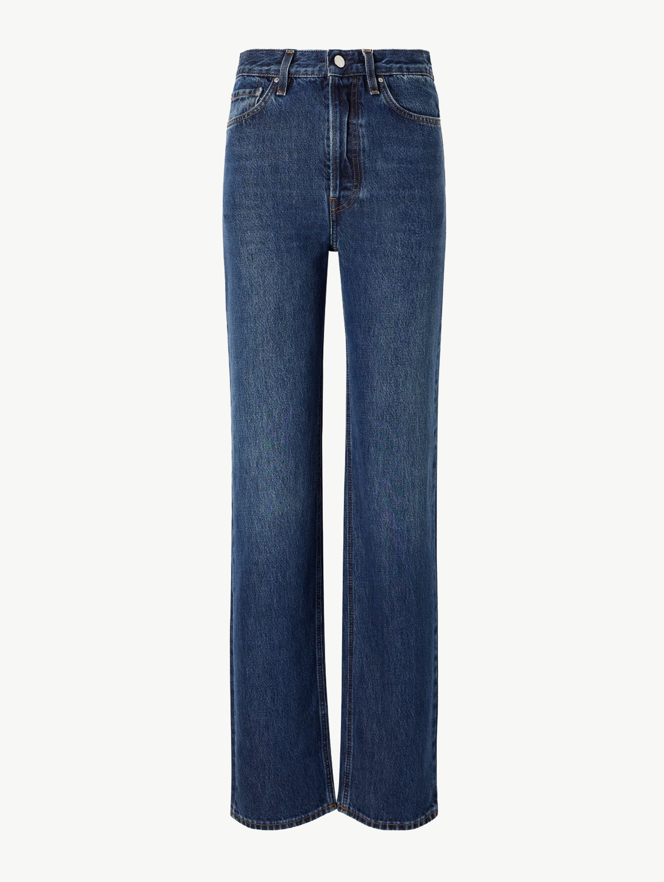 Mid-rise straight-leg jeans
