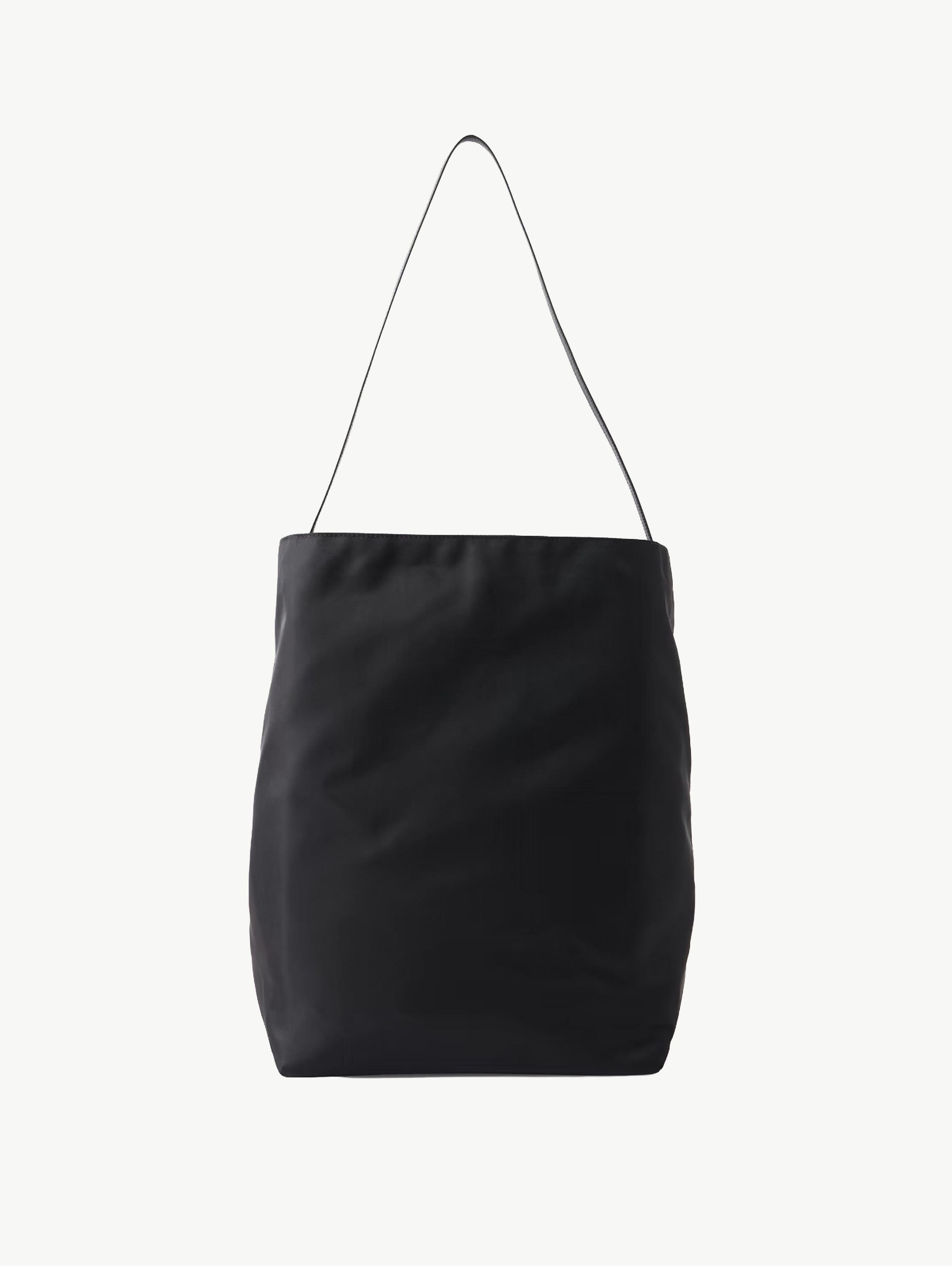 Bucket leather-trimmed shell tote
