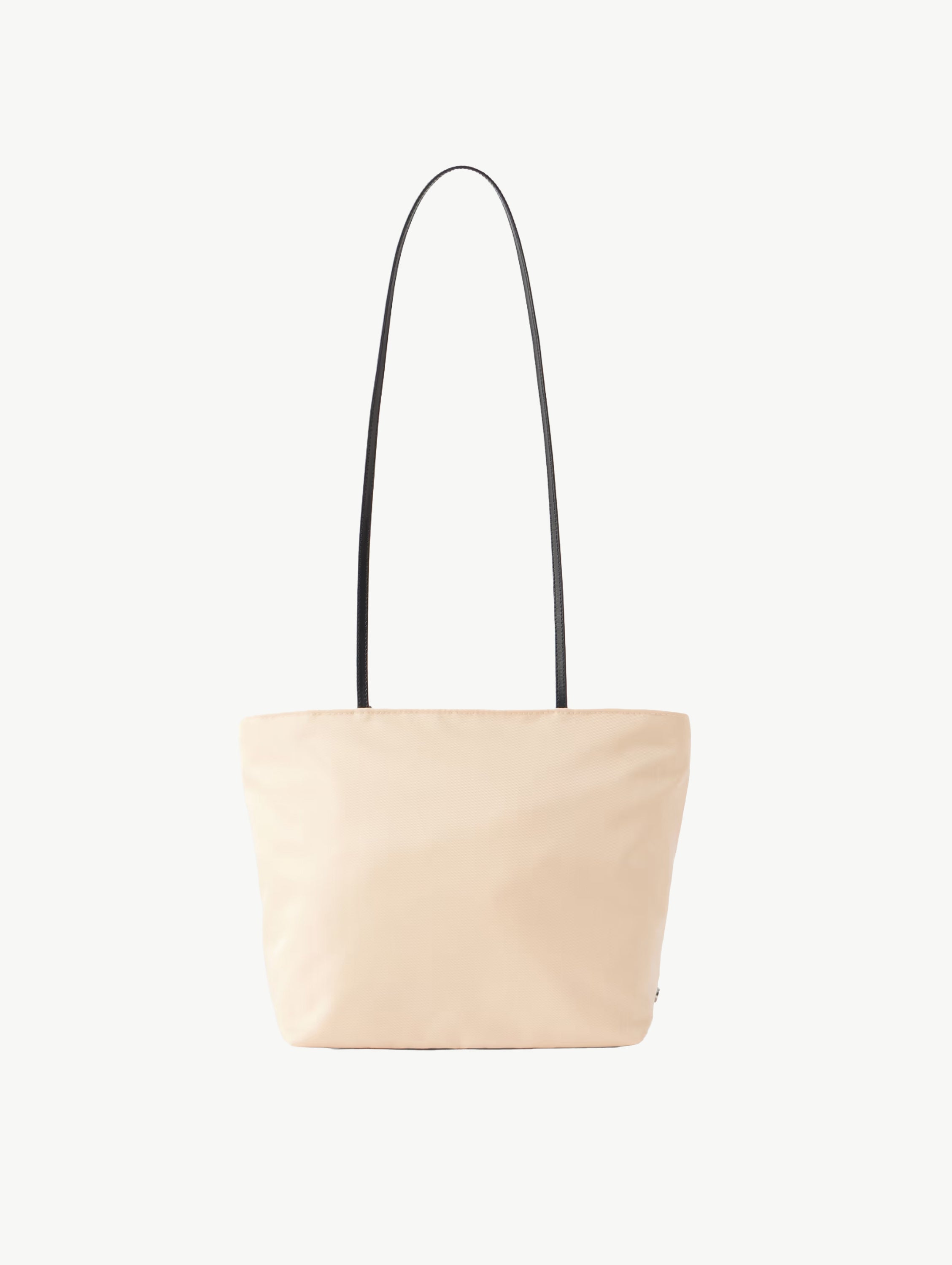 Spaghetti leather-trimmed nylon shoulder bag