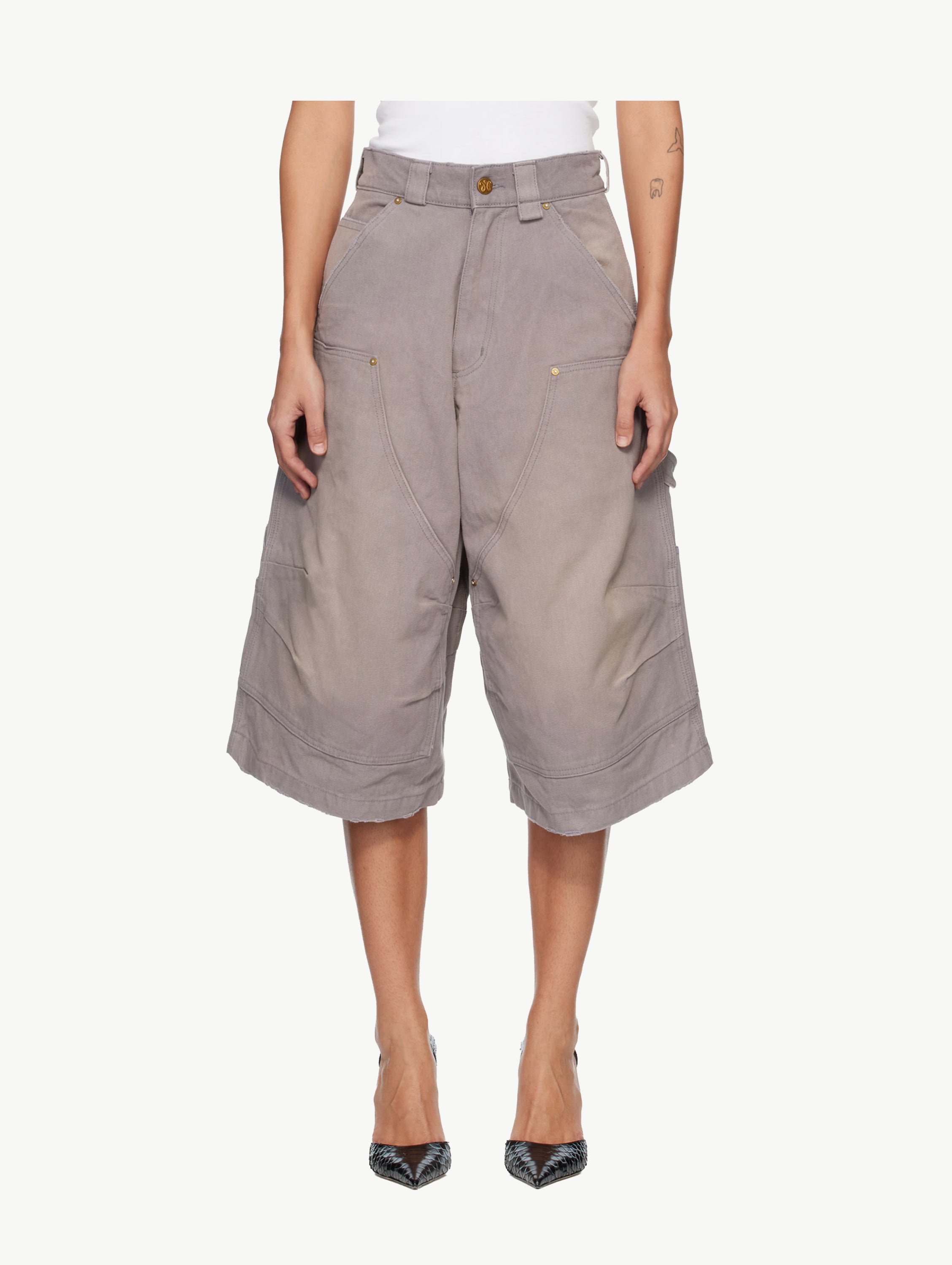 Gray Stockton double knee shorts